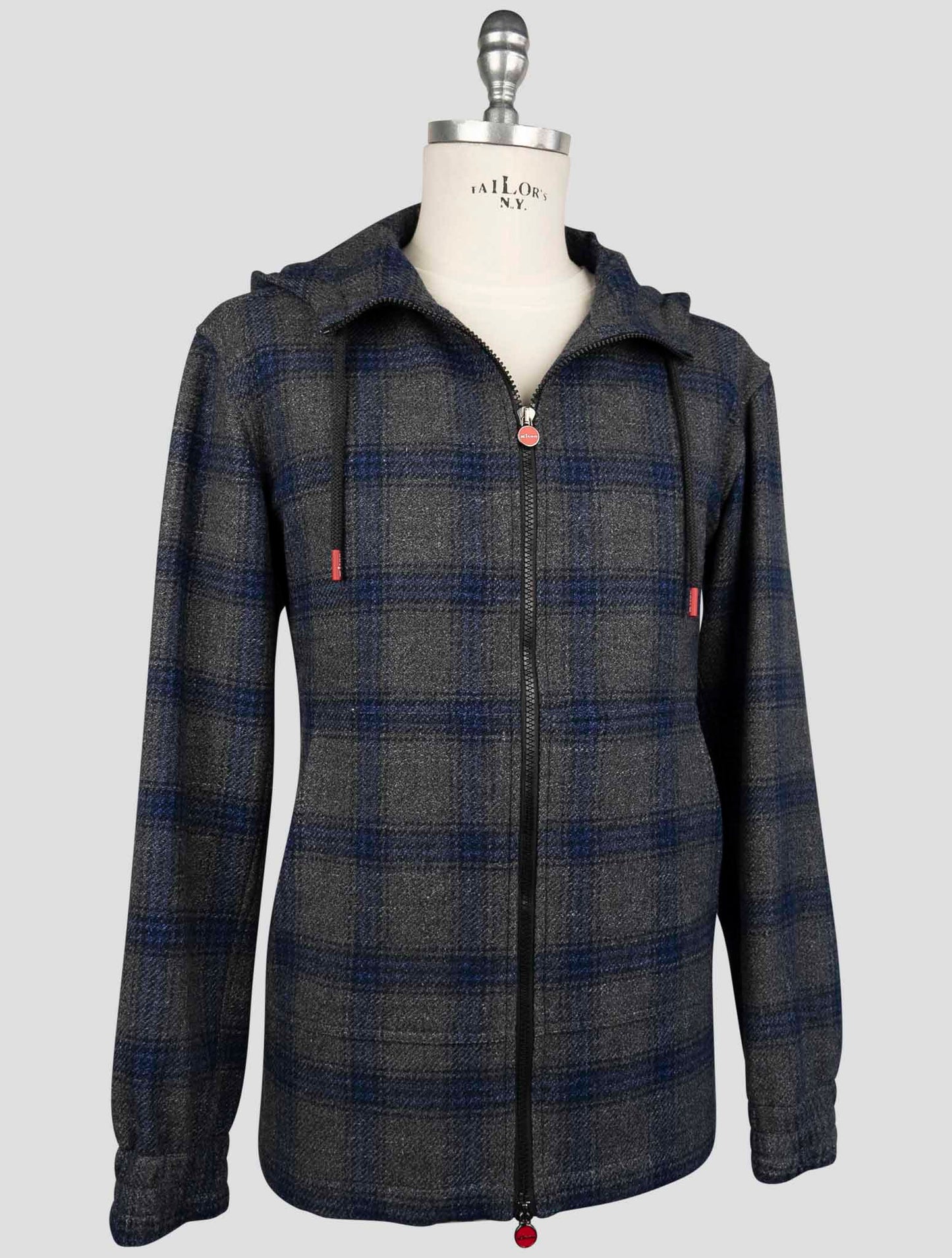 Kiton Gray Blue Virgin Wool Silk Linen Shirt Umbi