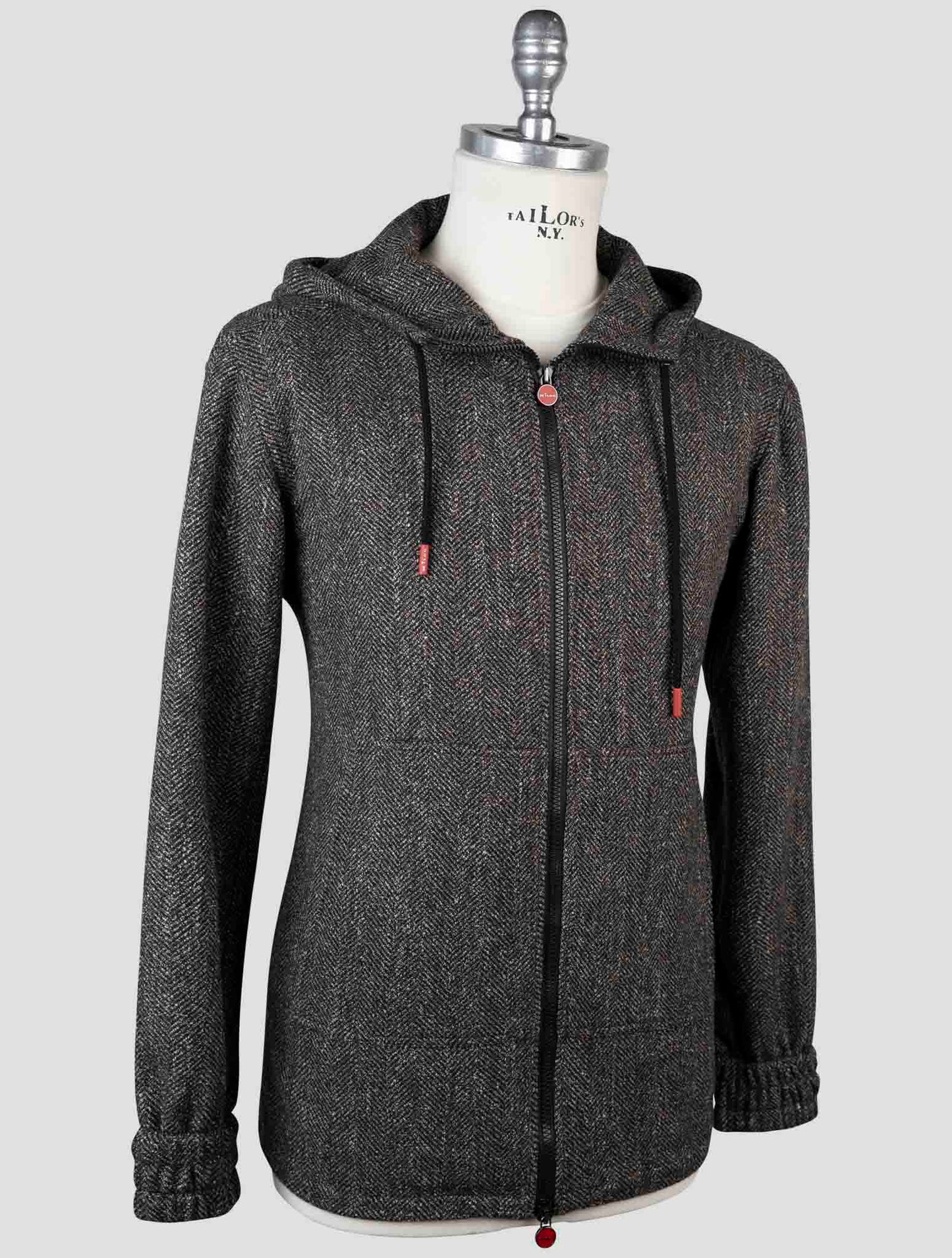 Kiton Brown Virgin Wool Pa Silk Linen