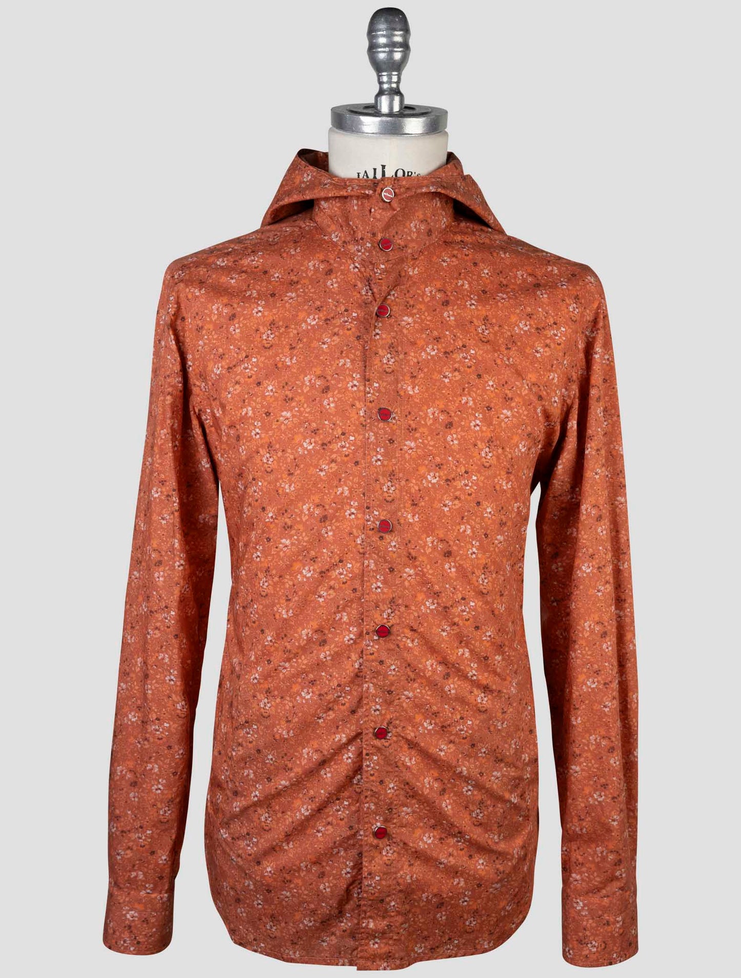 Kiton Orange Cotton Shirt Mariano