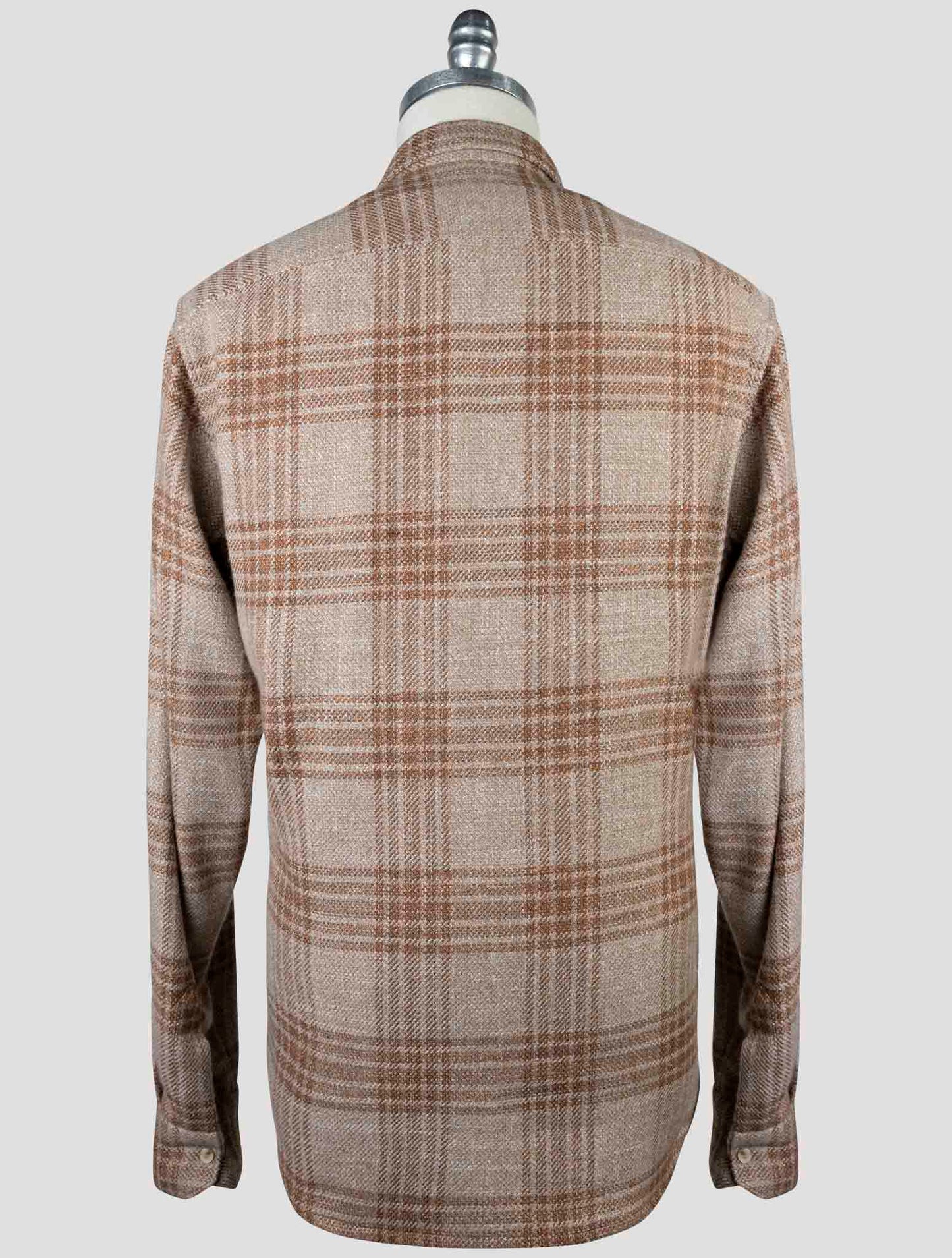 Kiton Brown Cashmere Virgin Wool Silk Linen Shirt Buba