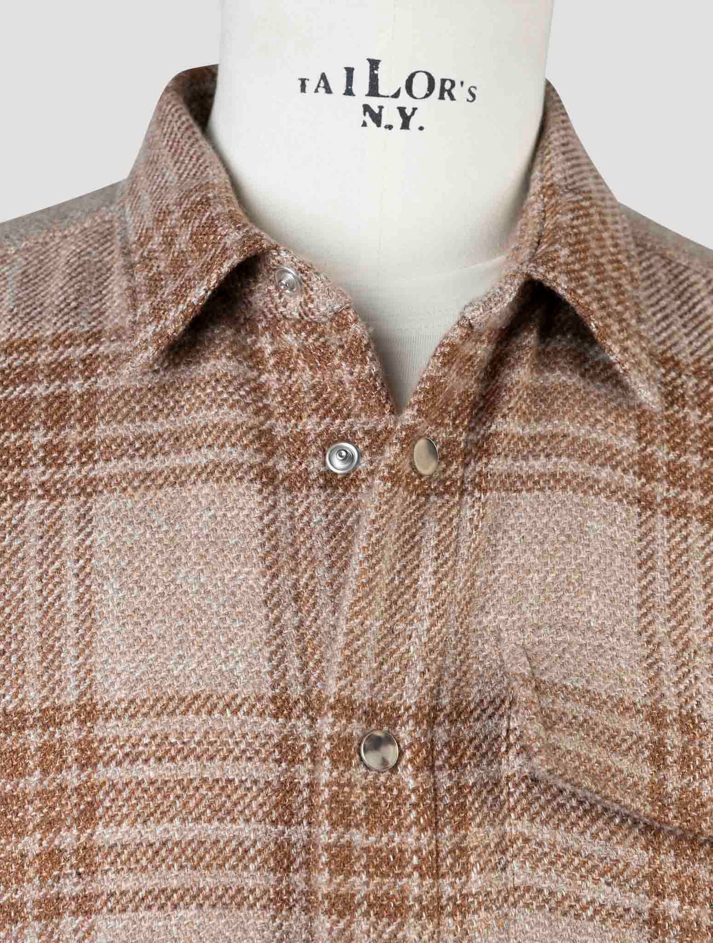 Kiton Brown Cashmere Virgin Wool Silk Linen Shirt Buba
