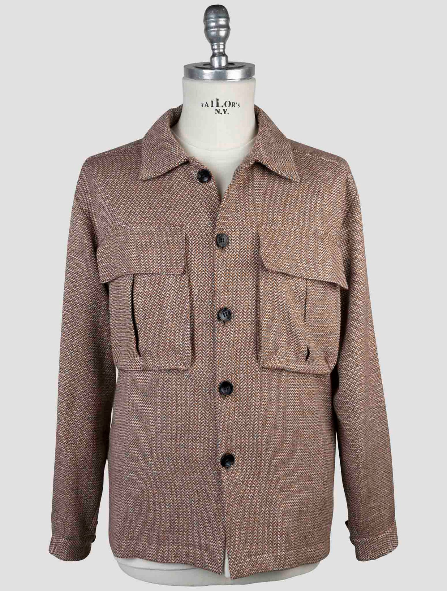 Kiton Multicolor Cashmere Virgin Wool Silk Linen Overshirt