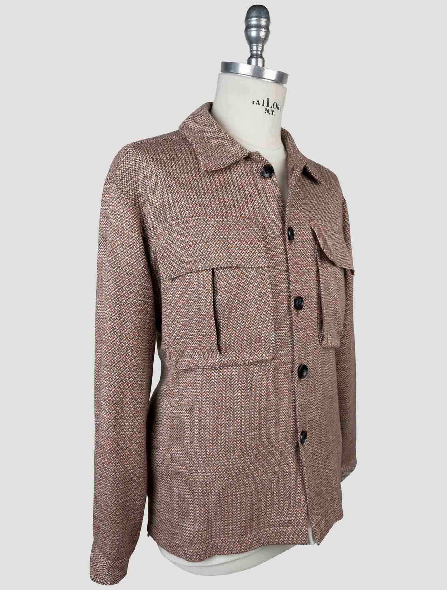 Kiton Multicolor Cashmere Virgin Wool Silk Linen Overshirt