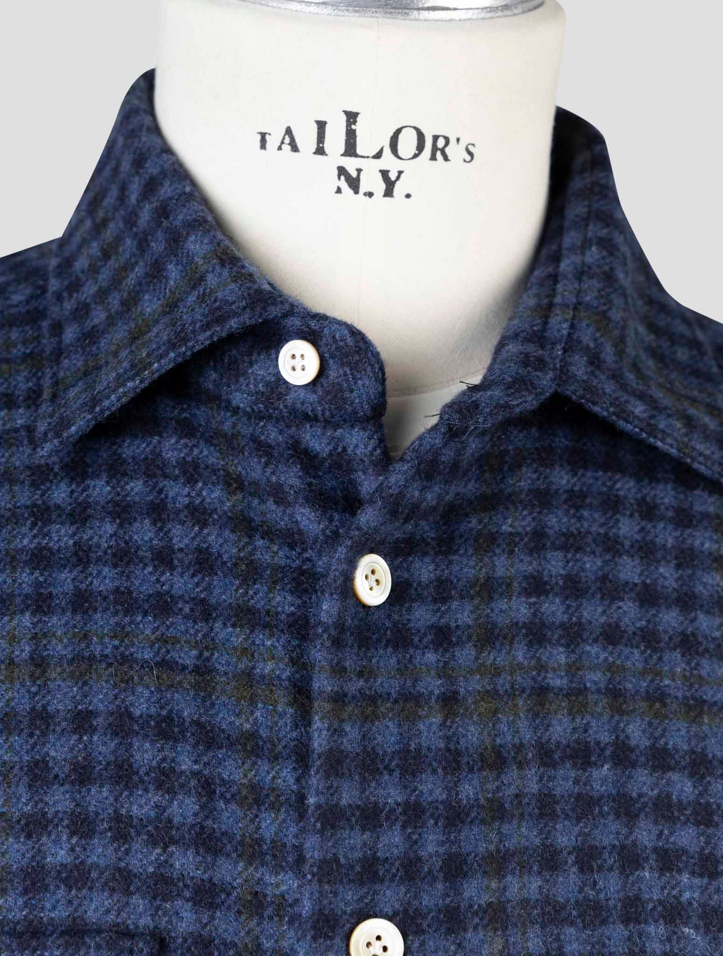 Kiton Blue Cashmere Vicuna Silk Shirt