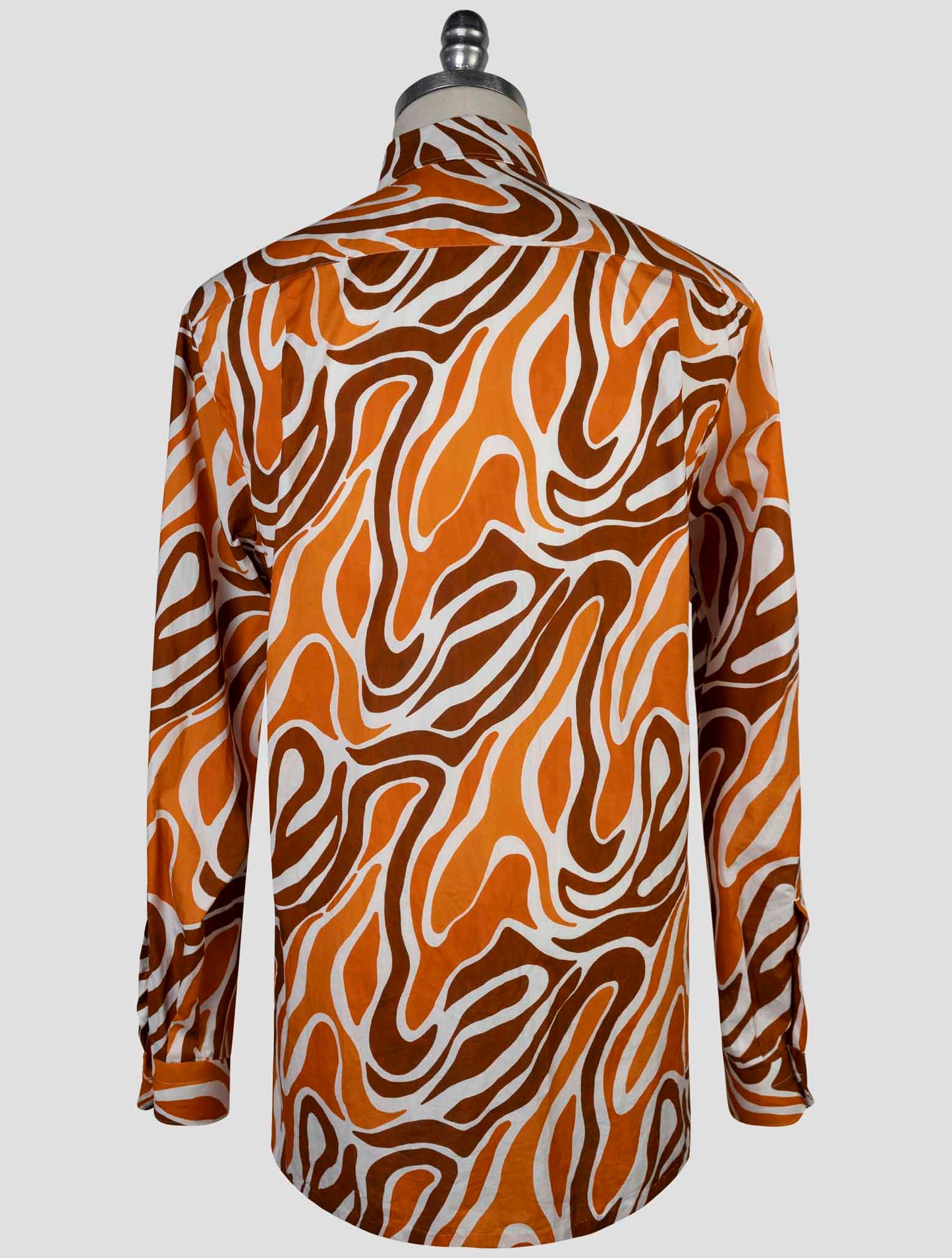 Kiton Brown Orange Cotton Shirt