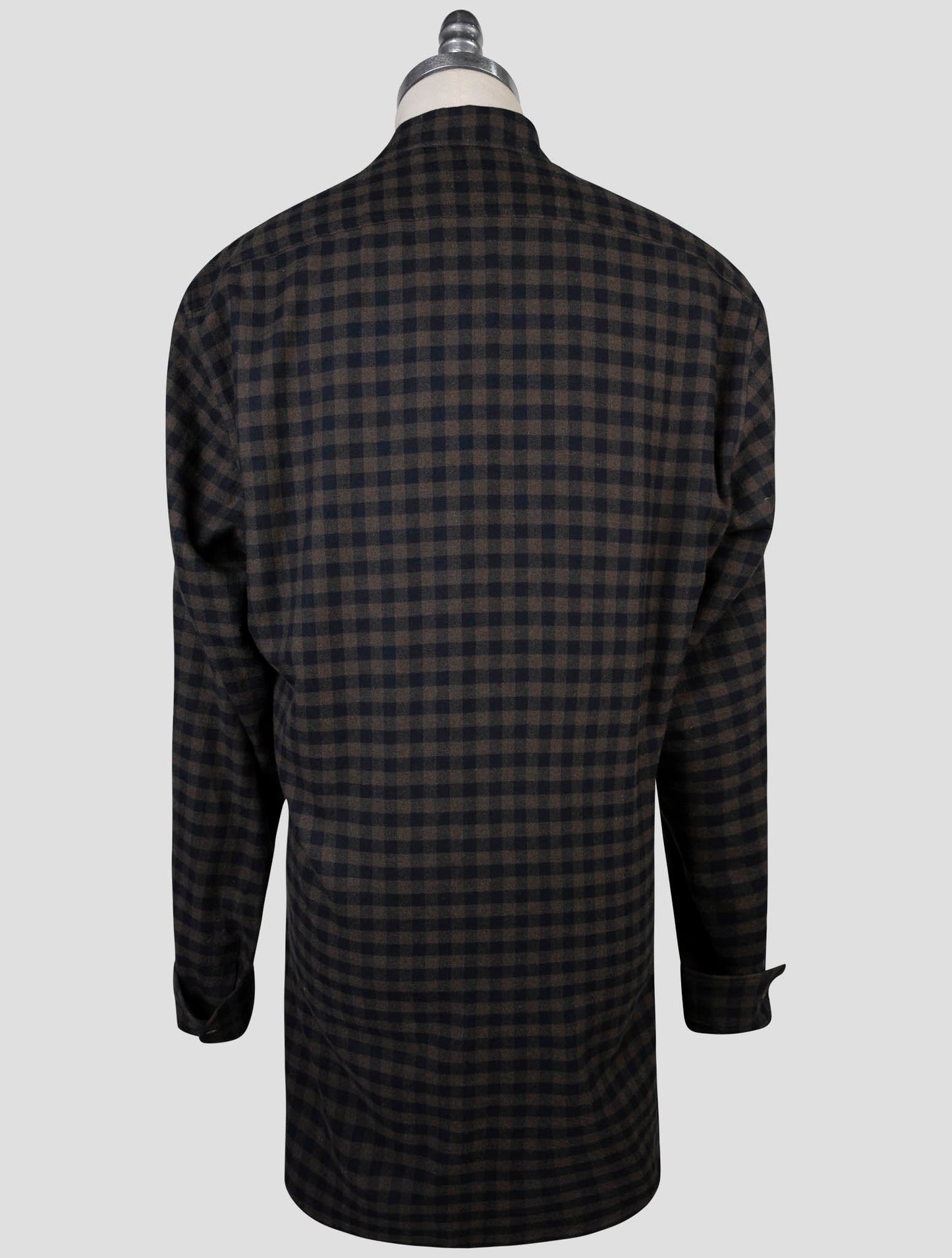 Kiton Blue Brown Cotton Shirt Buba