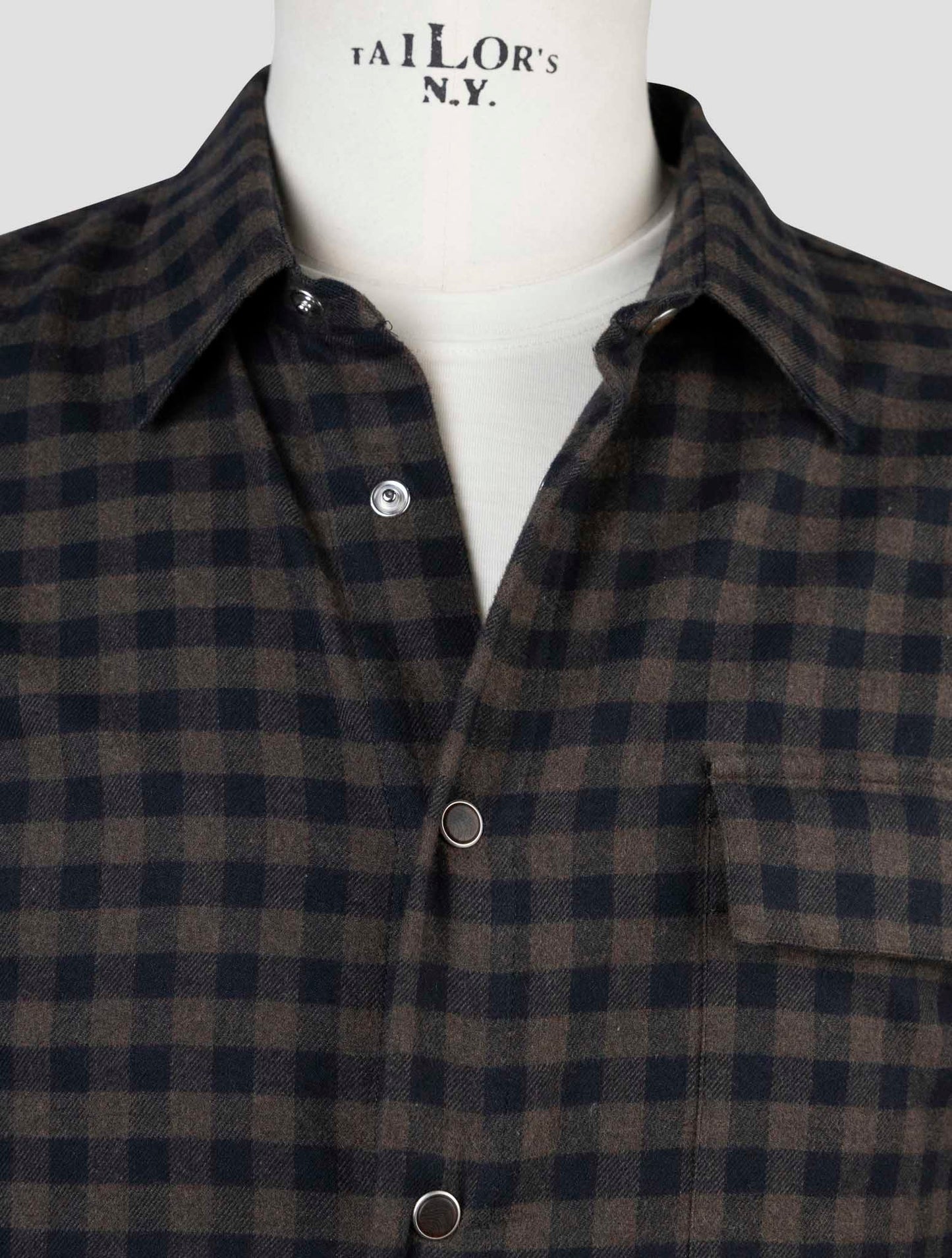 Kiton Blue Brown Cotton Shirt Buba