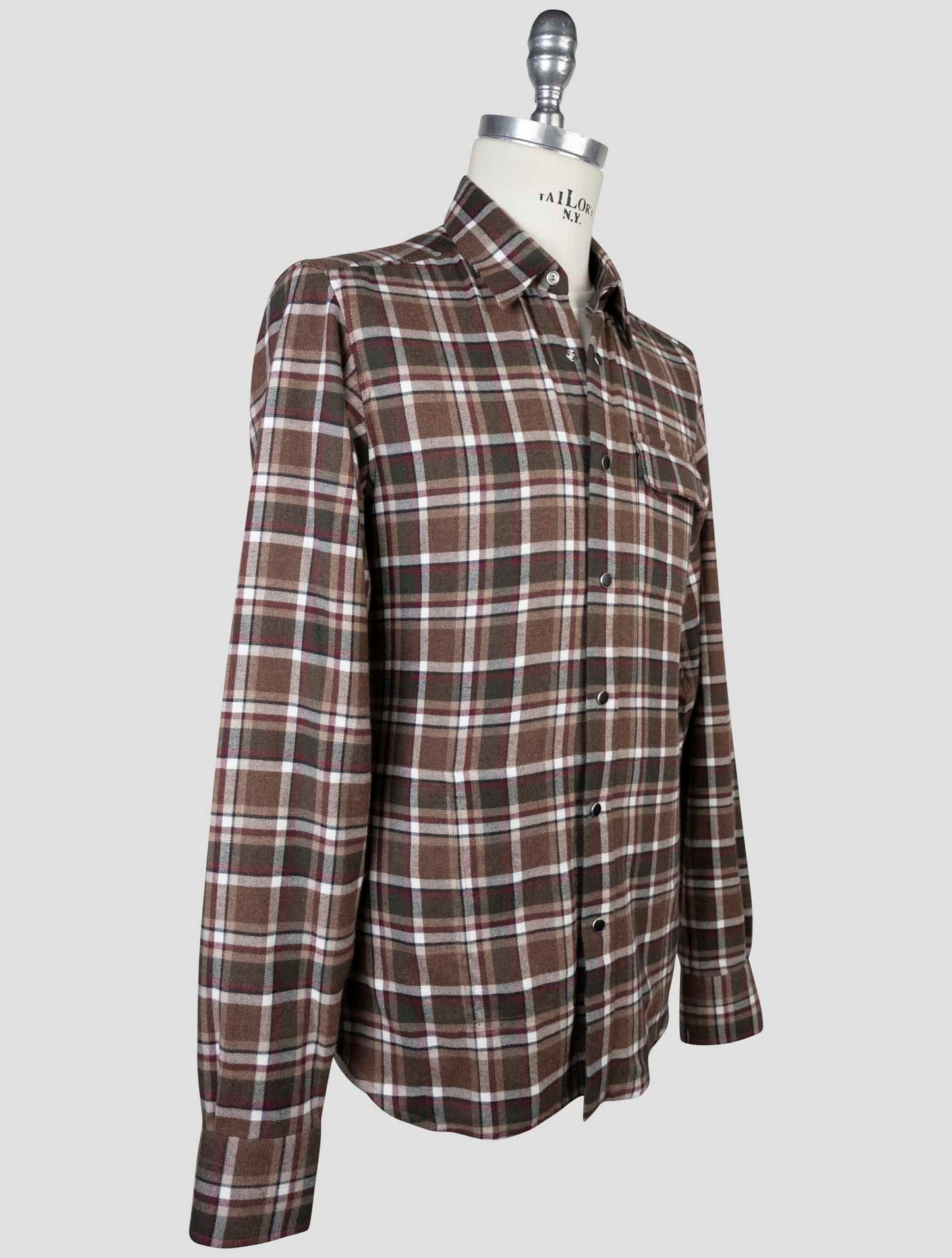 Kiton Brown Cotton Shirt Buba