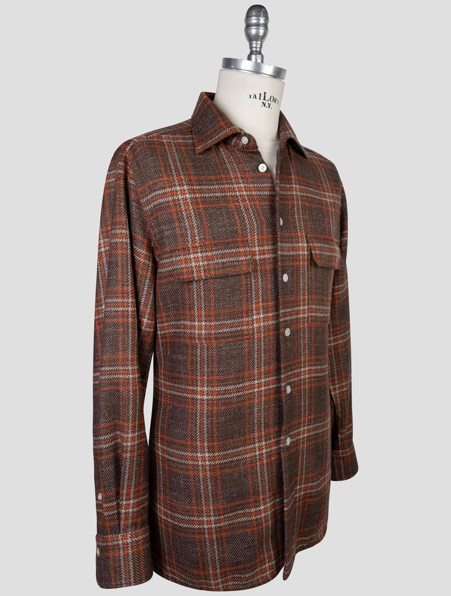 Kiton Multicolor Cashmere Virgin Wool Silk Linen Shirt