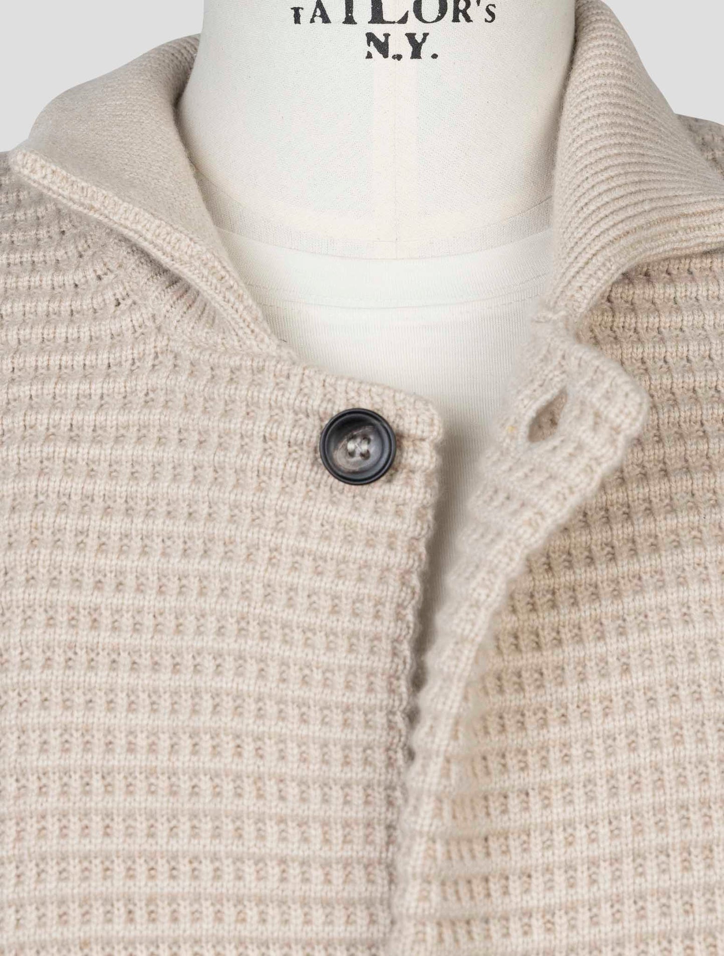 kiton Beige Cashmere Mink Fur Overcoat