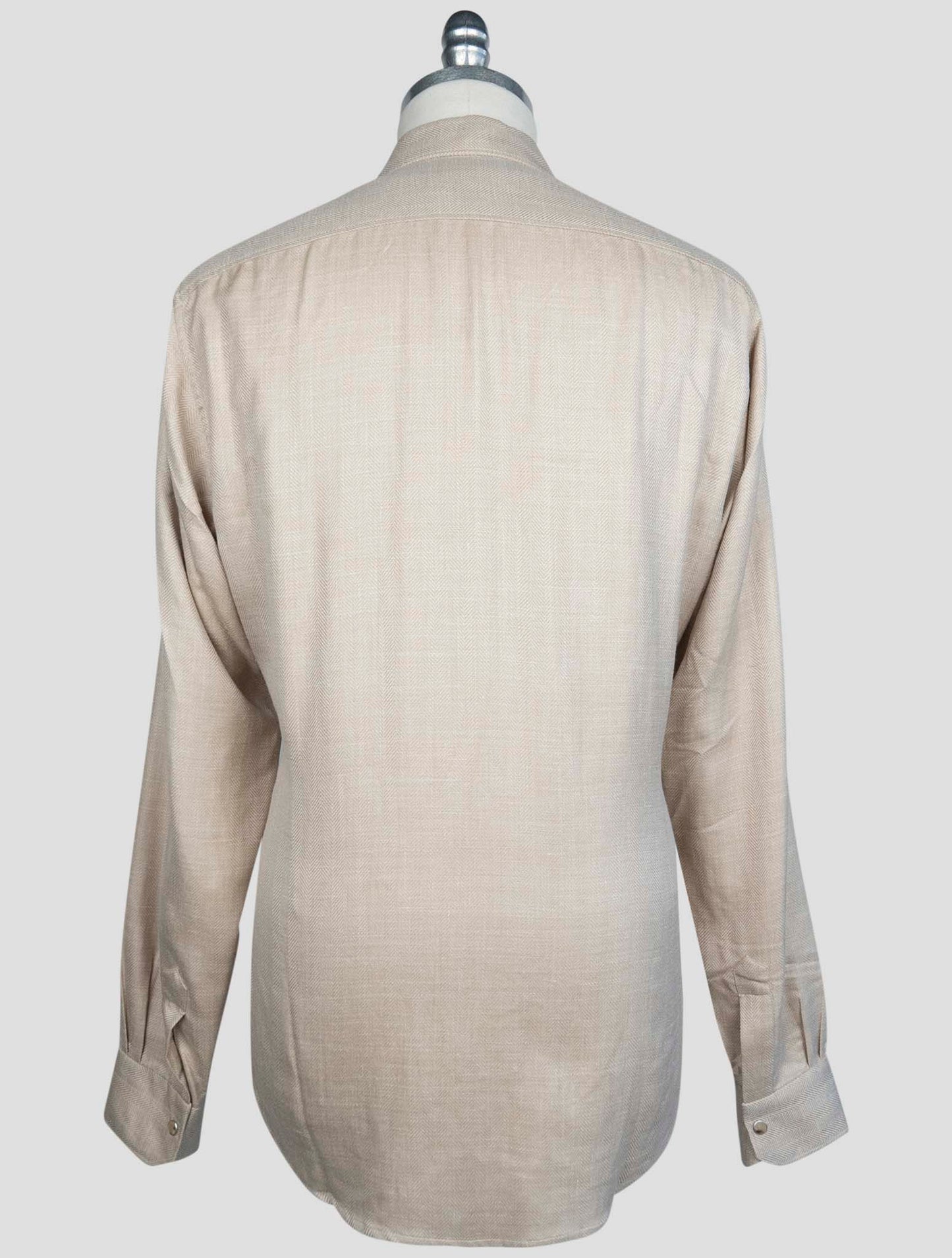 Kiton Beige Cashmere Silk Linen Shirt Buba
