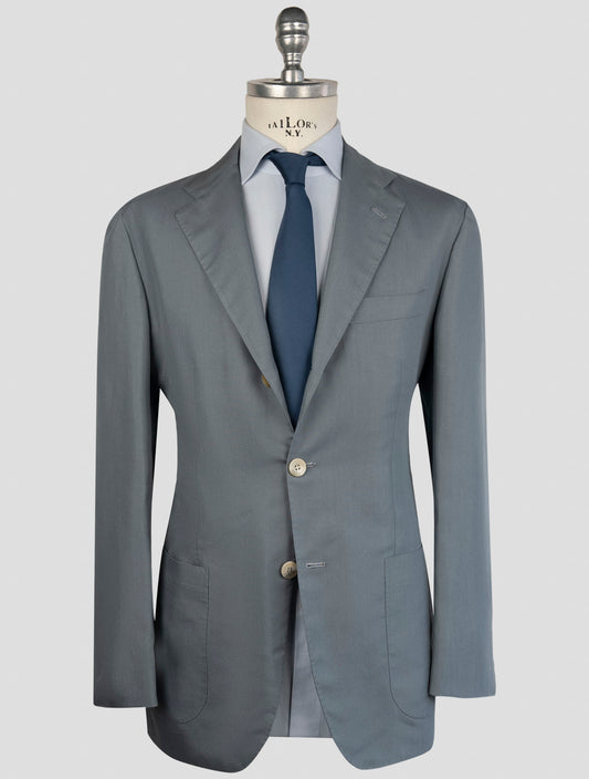 Kiton Light Blue Lyocell Viscose Silk Suit