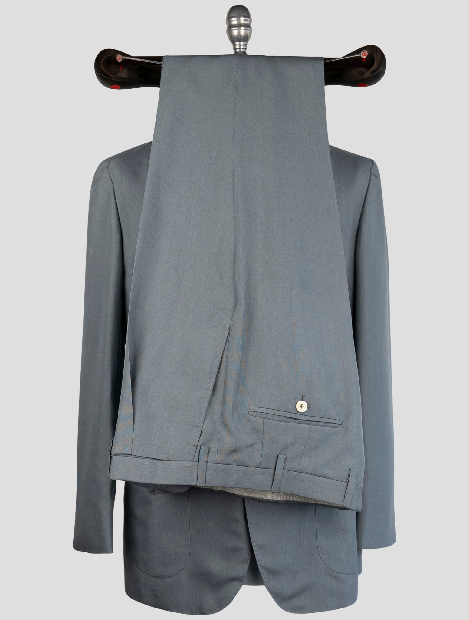 Kiton Light Blue Lyocell Viscose Silk Suit