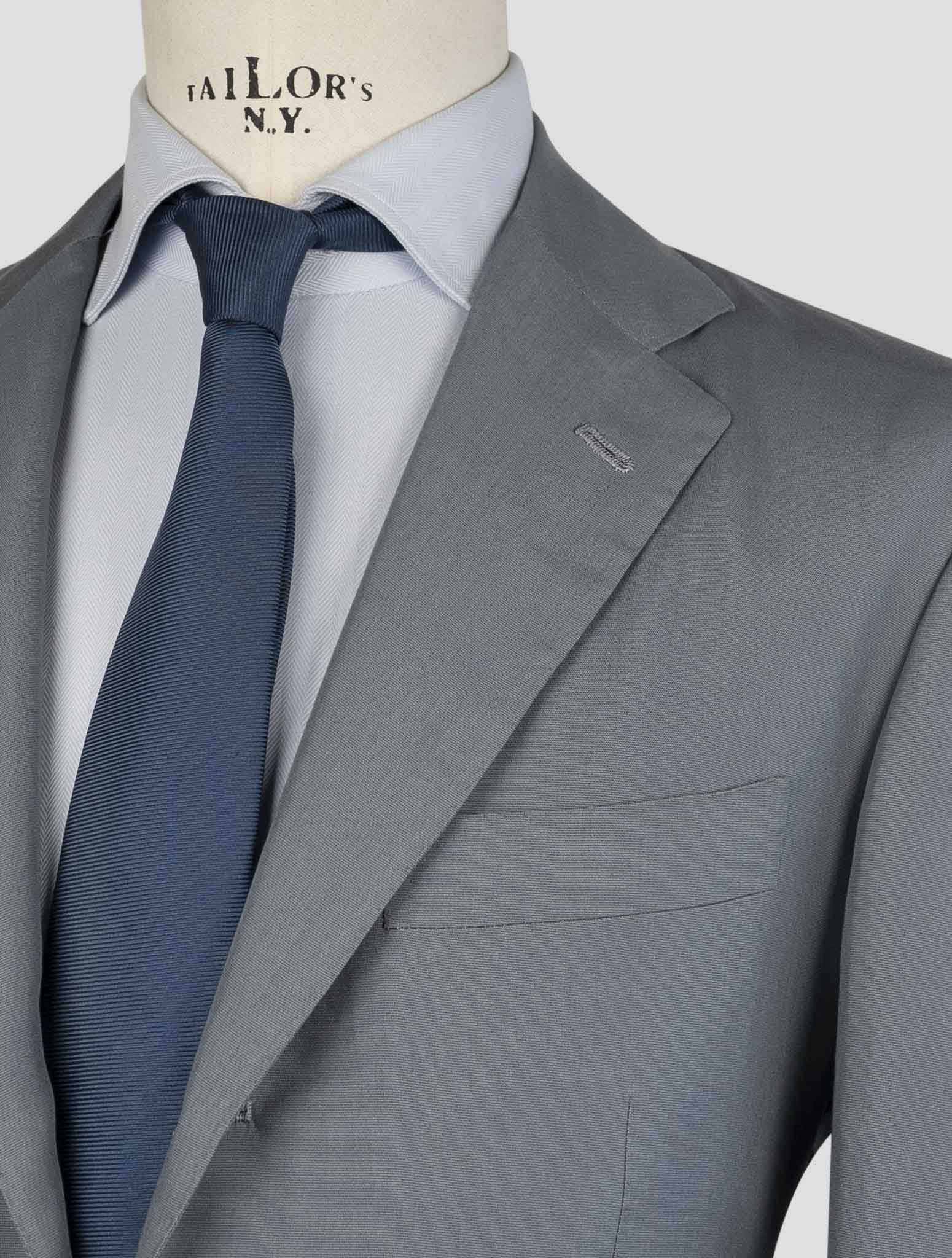 Kiton Light Blue Lyocell Viscose Silk Suit