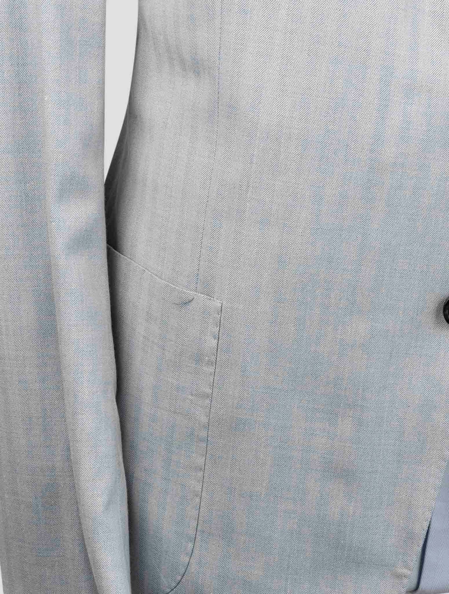 Kiton Light Blue Cashmere Wool Silk Linen Ea Suit