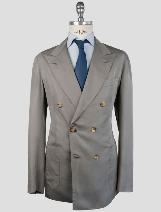 Kiton Gray Lyocell Viscose Silk Suit