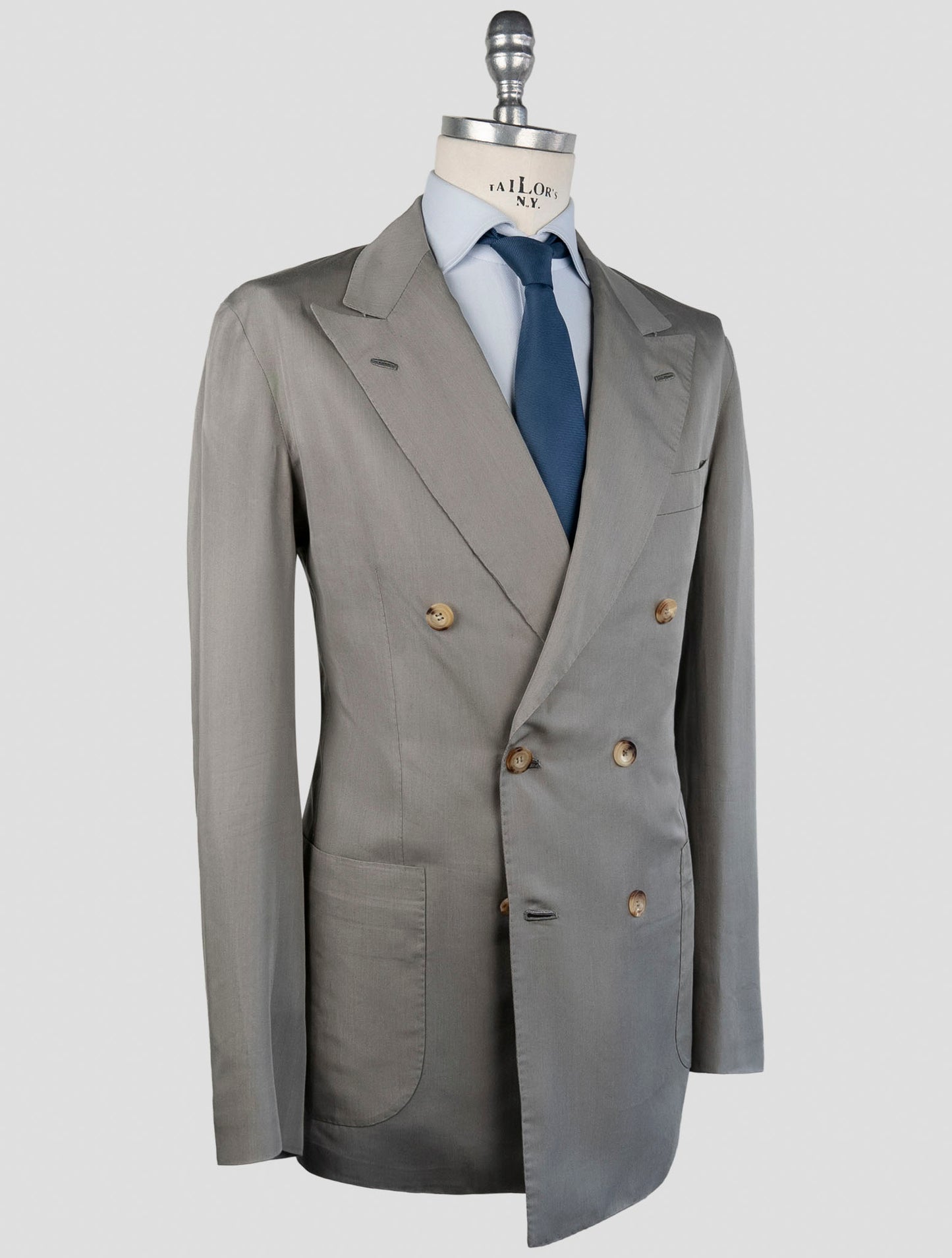 Kiton Gray Lyocell Viscose Silk Suit