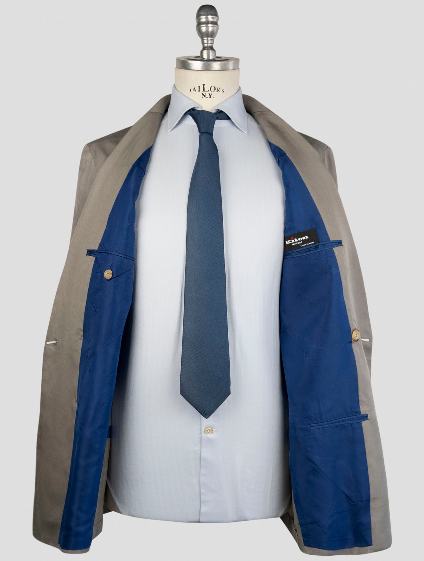 Kiton Gray Lyocell Viscose Silk Suit