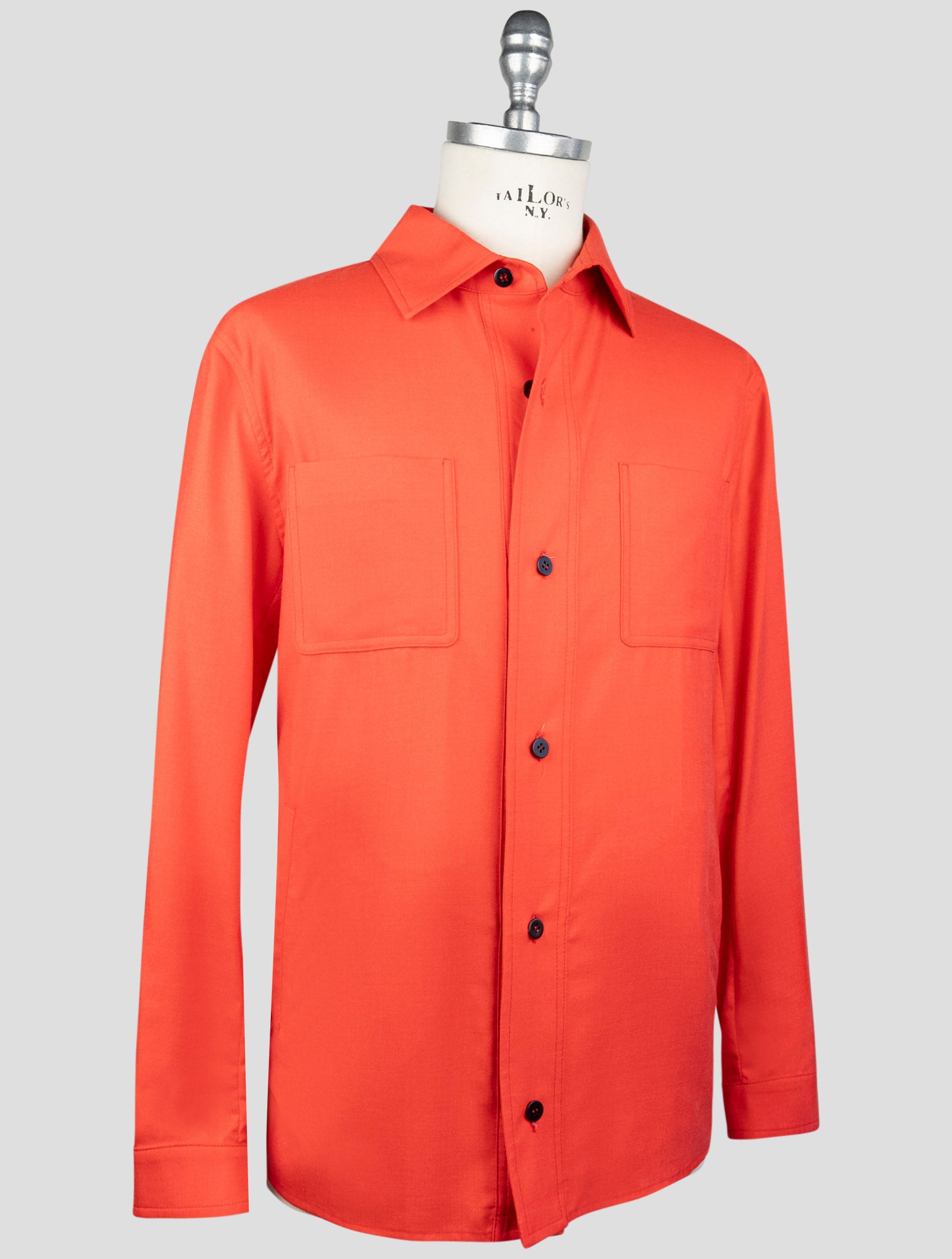 Kiton Red Cashmere Silk Shirt