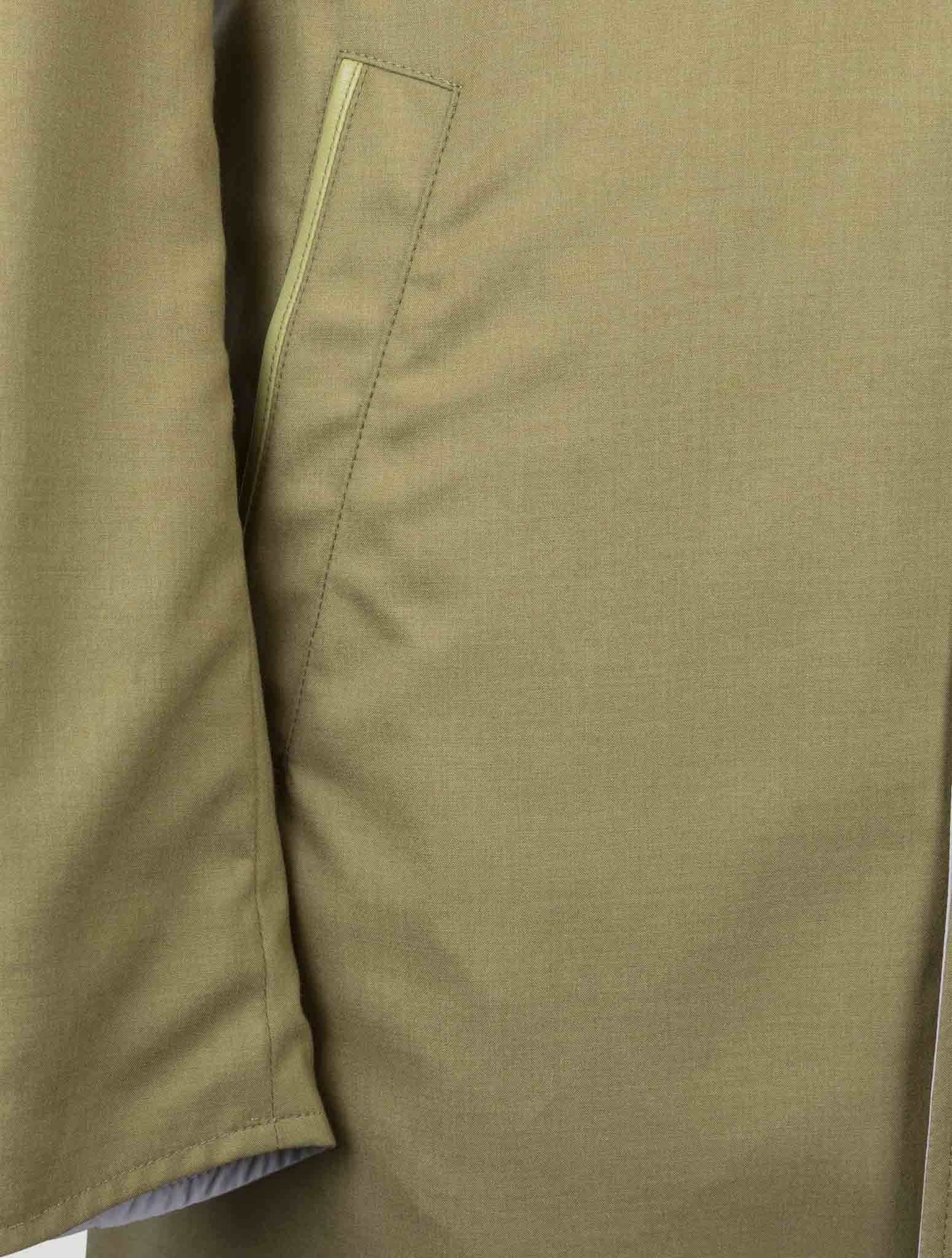 Kiton Green Beige Cashmere Silk Reverse Overcoat