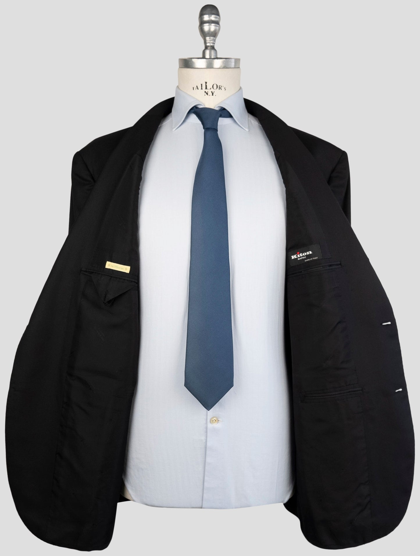 Kiton Black Wool 14 Micron Suit