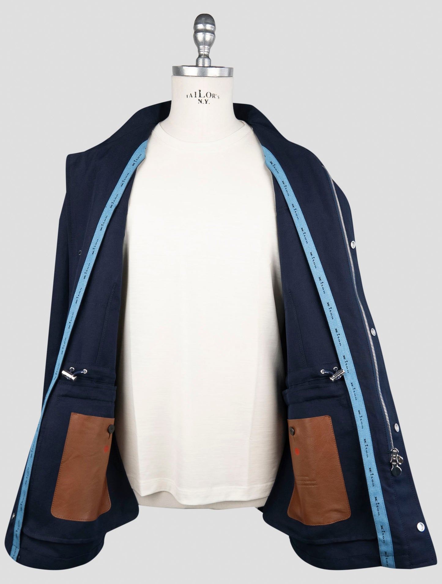 Kiton Blue Cotton Coat