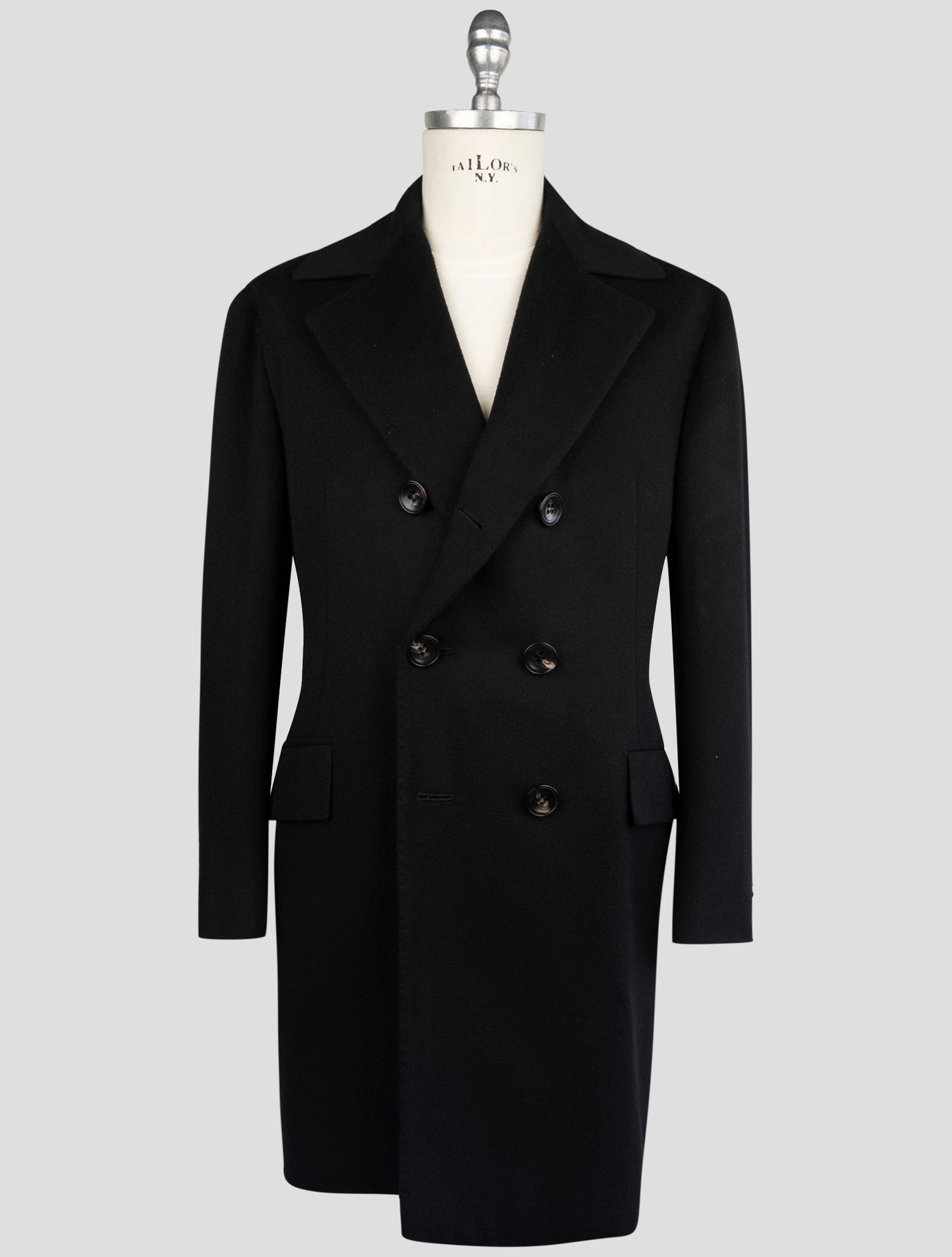 Kiton Black Cashmere Overcoat