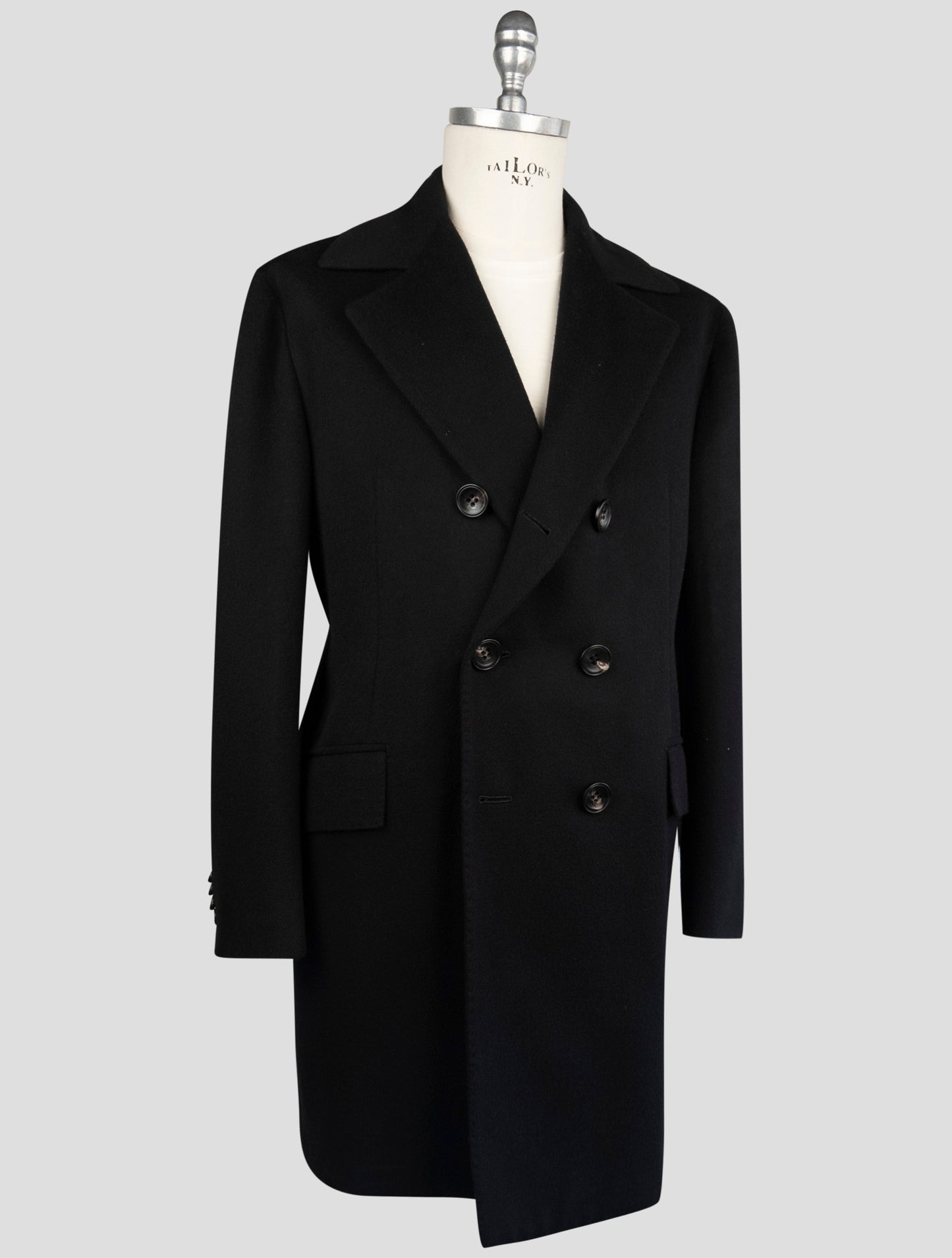 Kiton Black Cashmere Overcoat