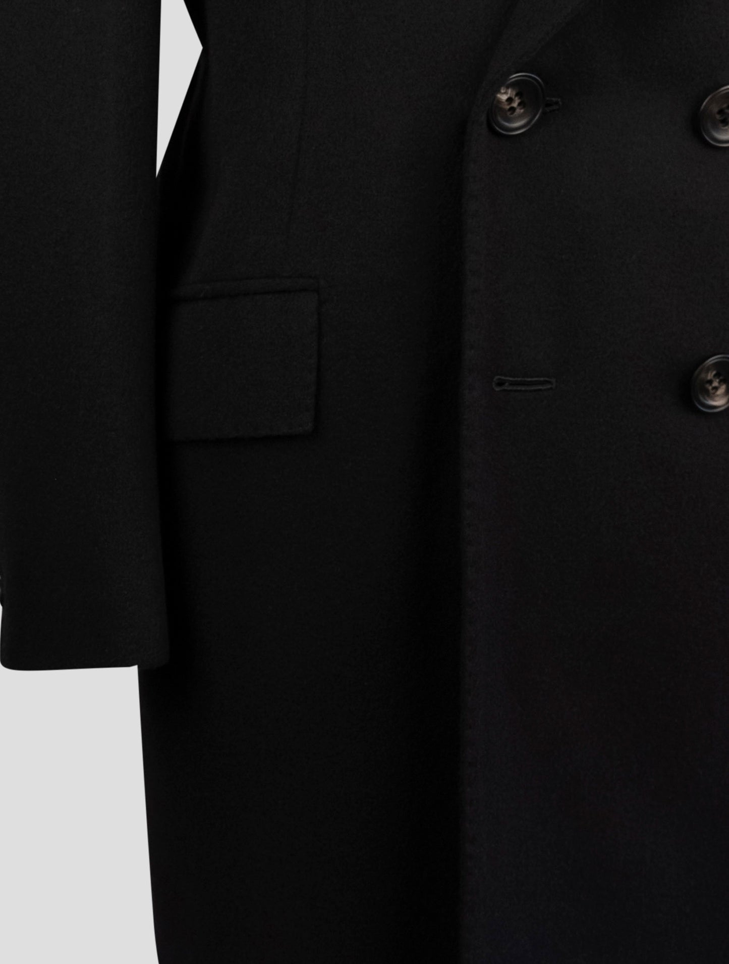Kiton Black Cashmere Overcoat
