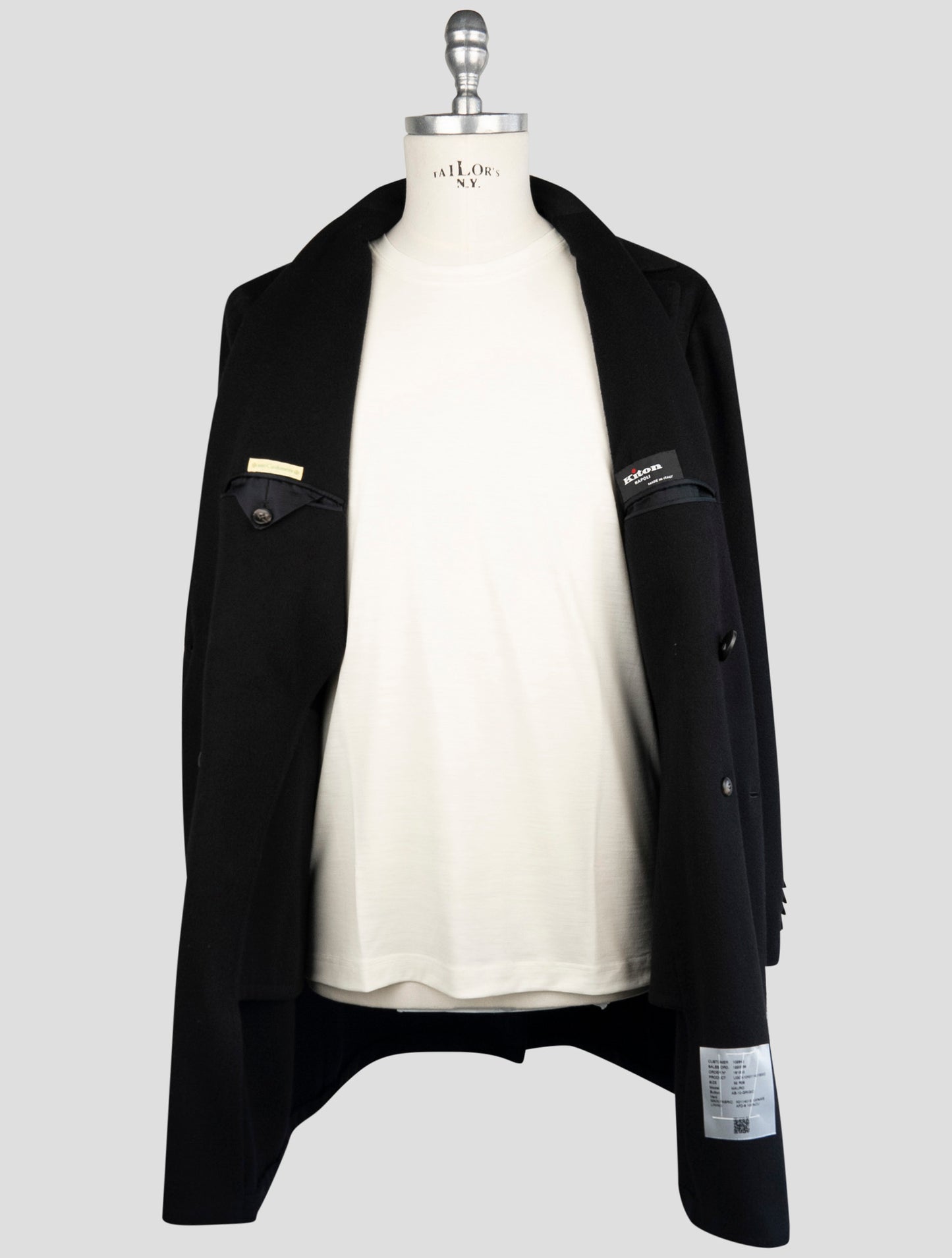 Kiton Black Cashmere Overcoat