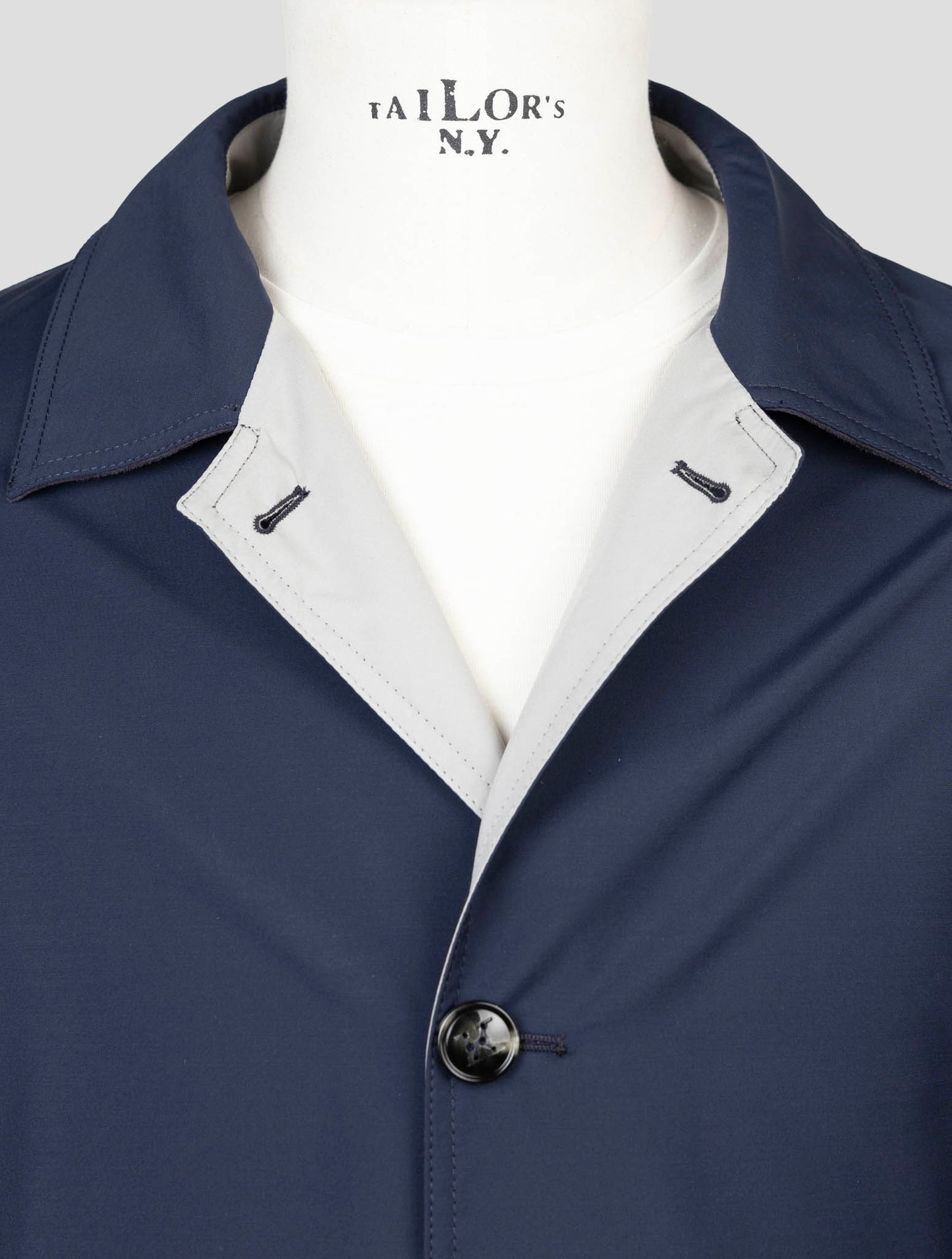 Kiton Blue Beige Wool Pa Reverse Overcoat