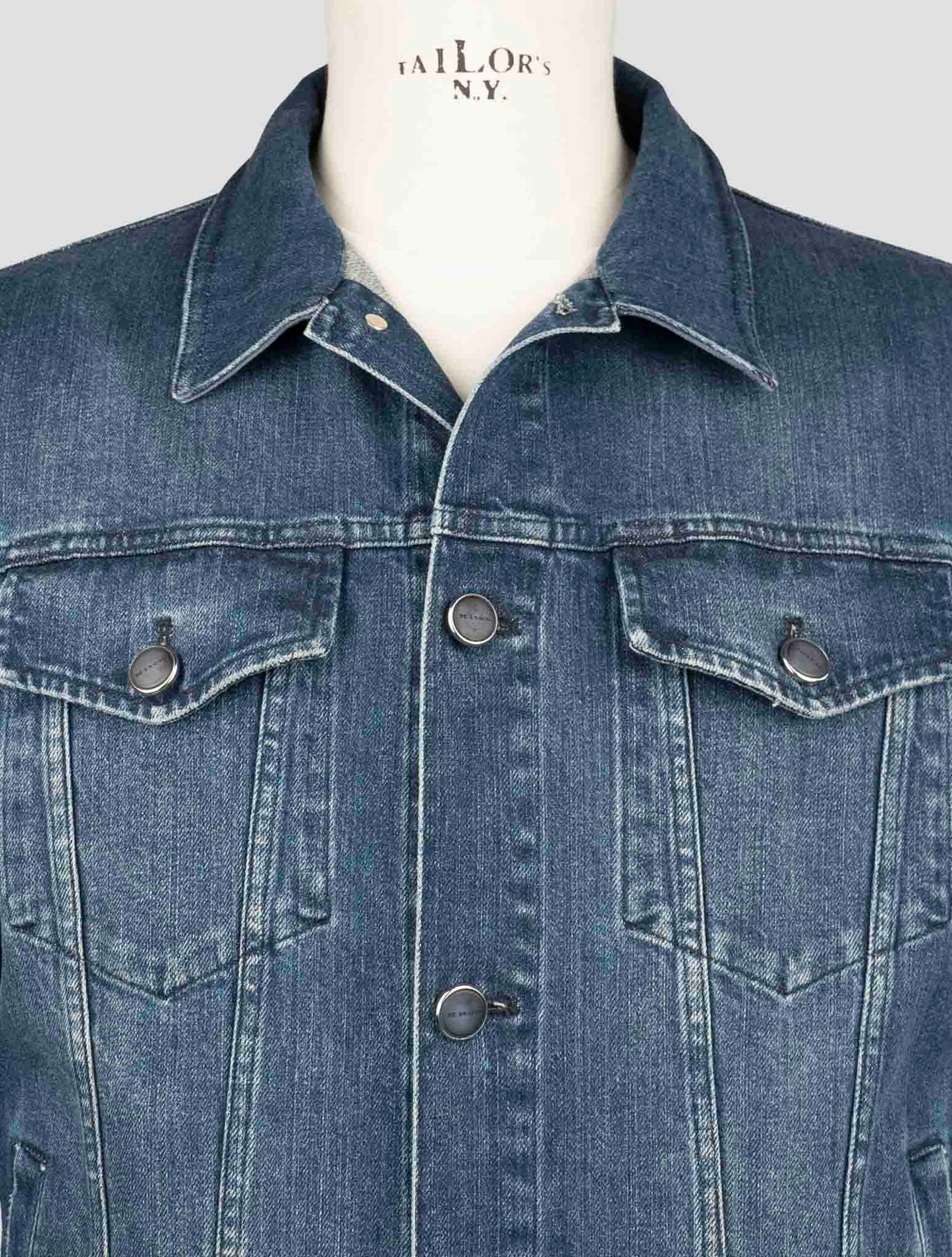 Kiton Blue Cotton Ea Coat