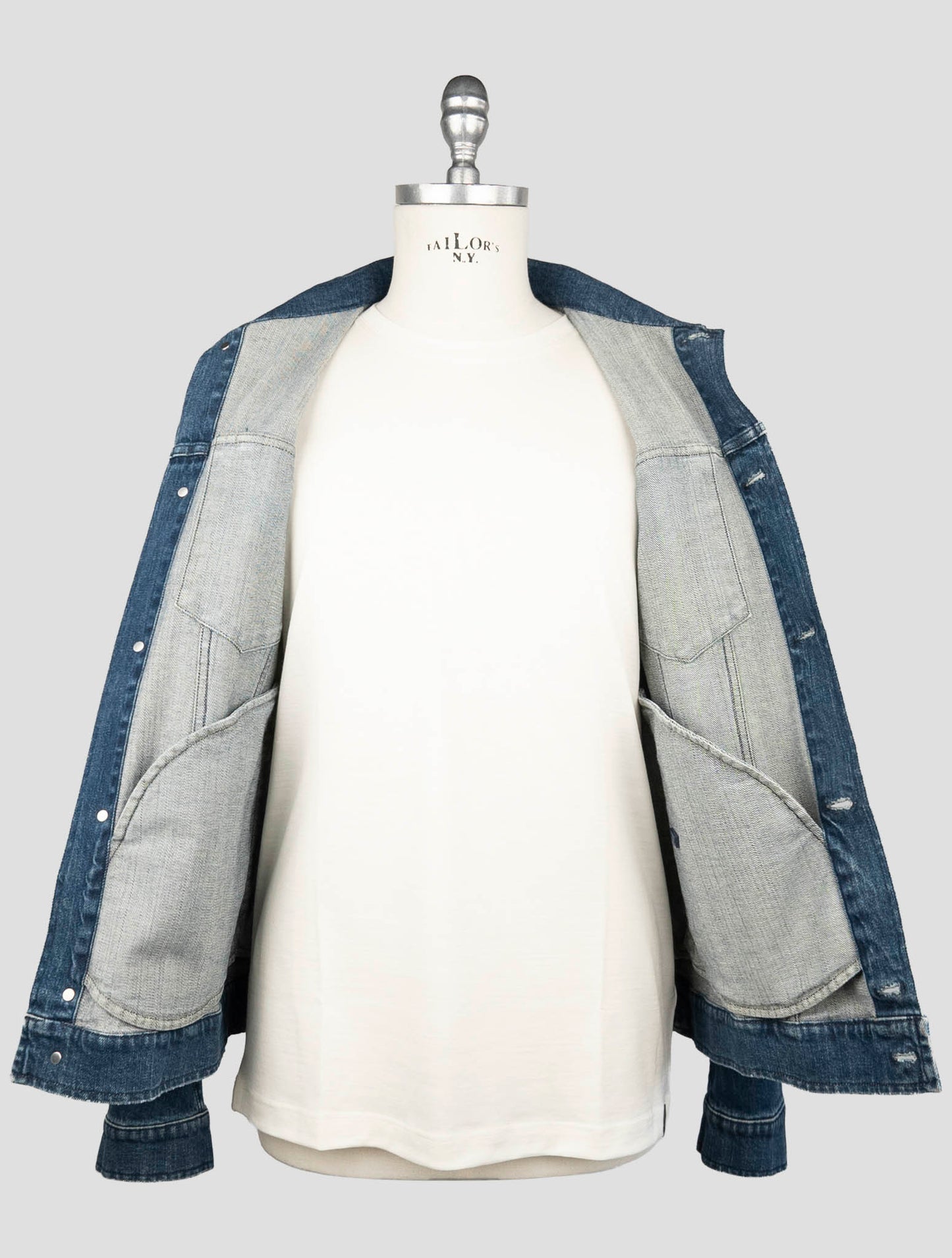 Kiton Blue Cotton Ea Coat