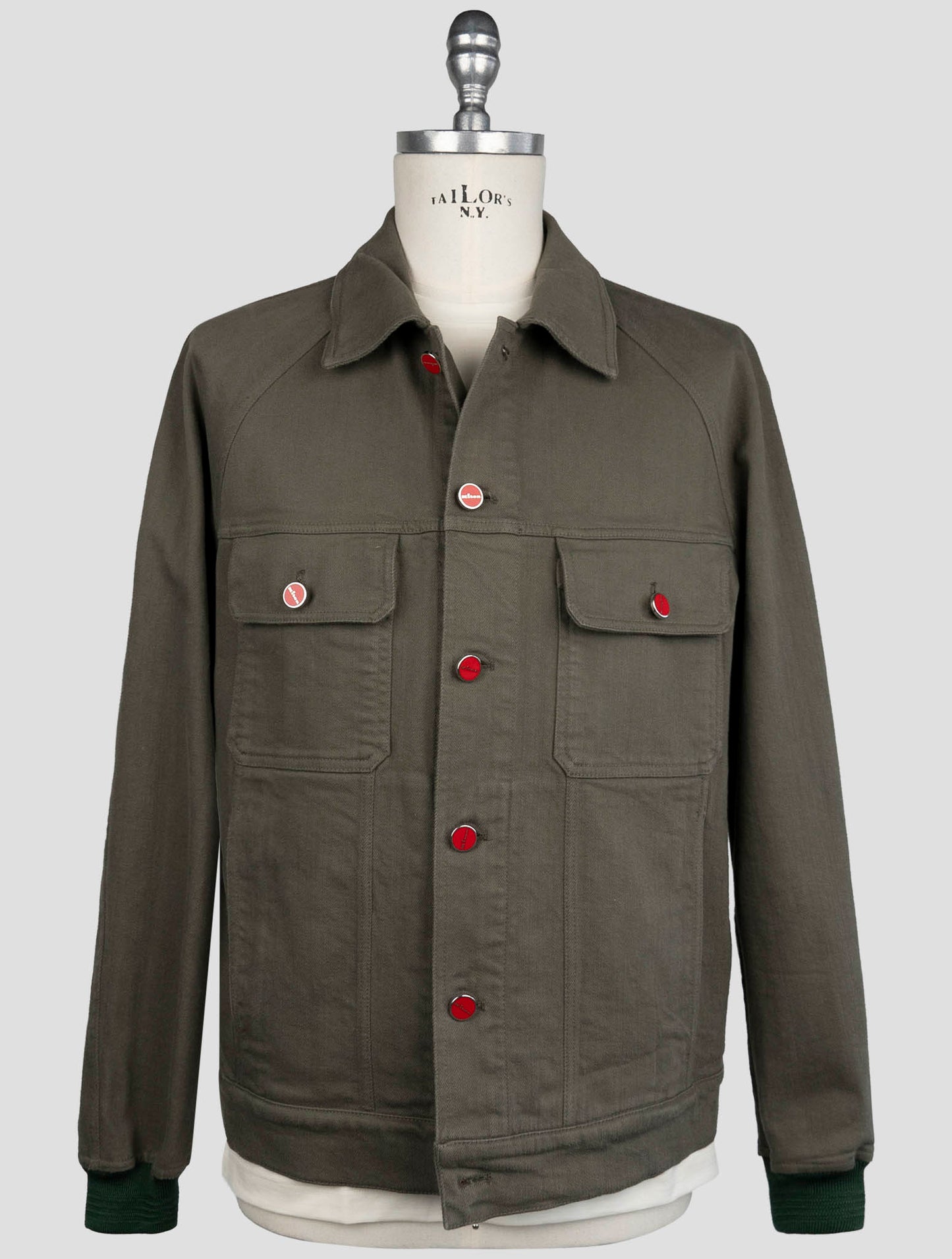 Kiton Green Cotton Ea Coat