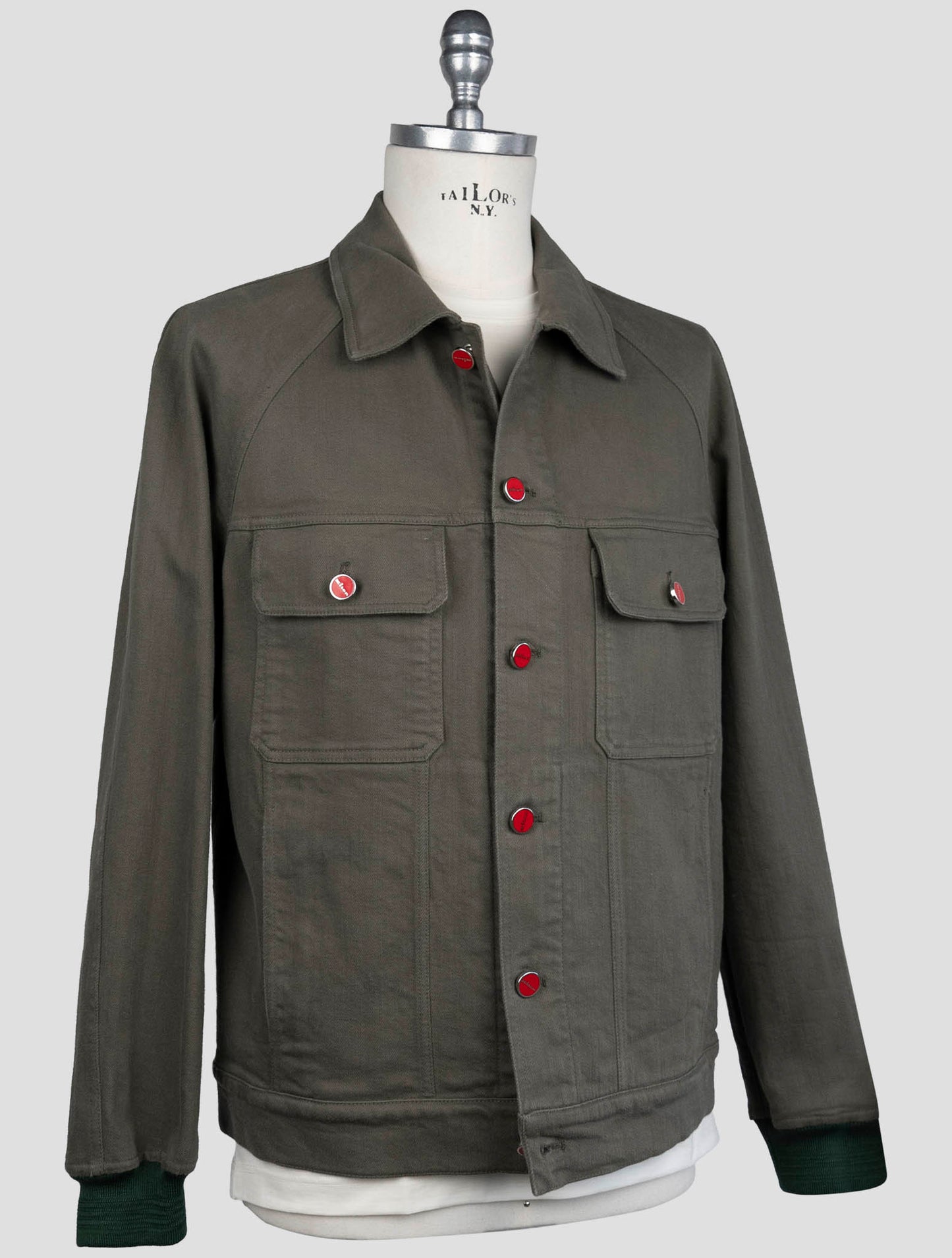 Kiton Green Cotton Ea Coat