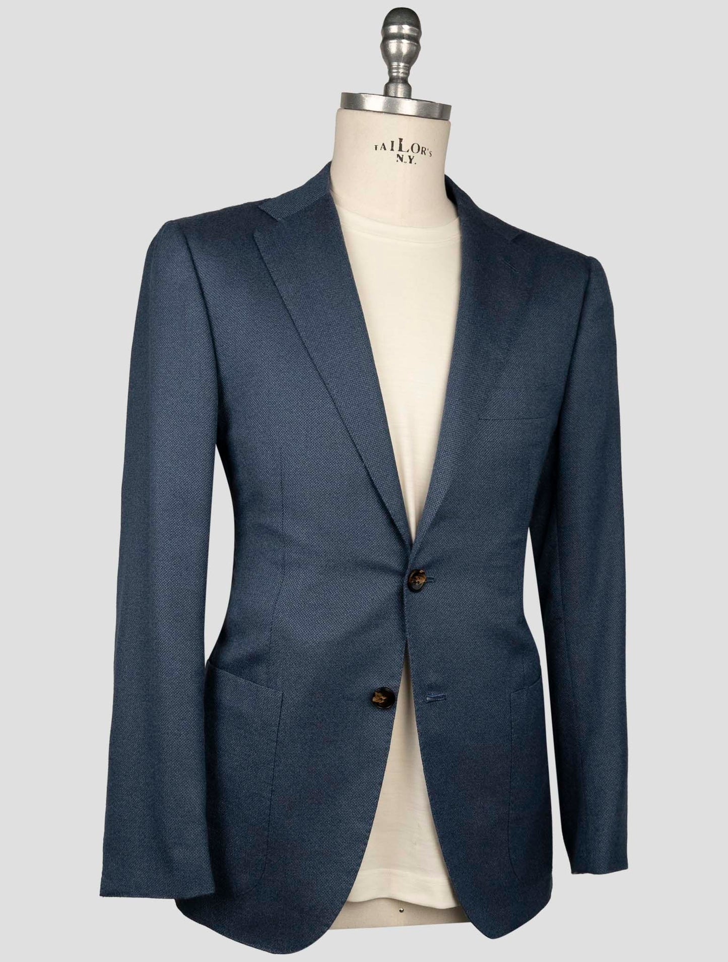 Kiton Blue Cashmere Silk Blazer