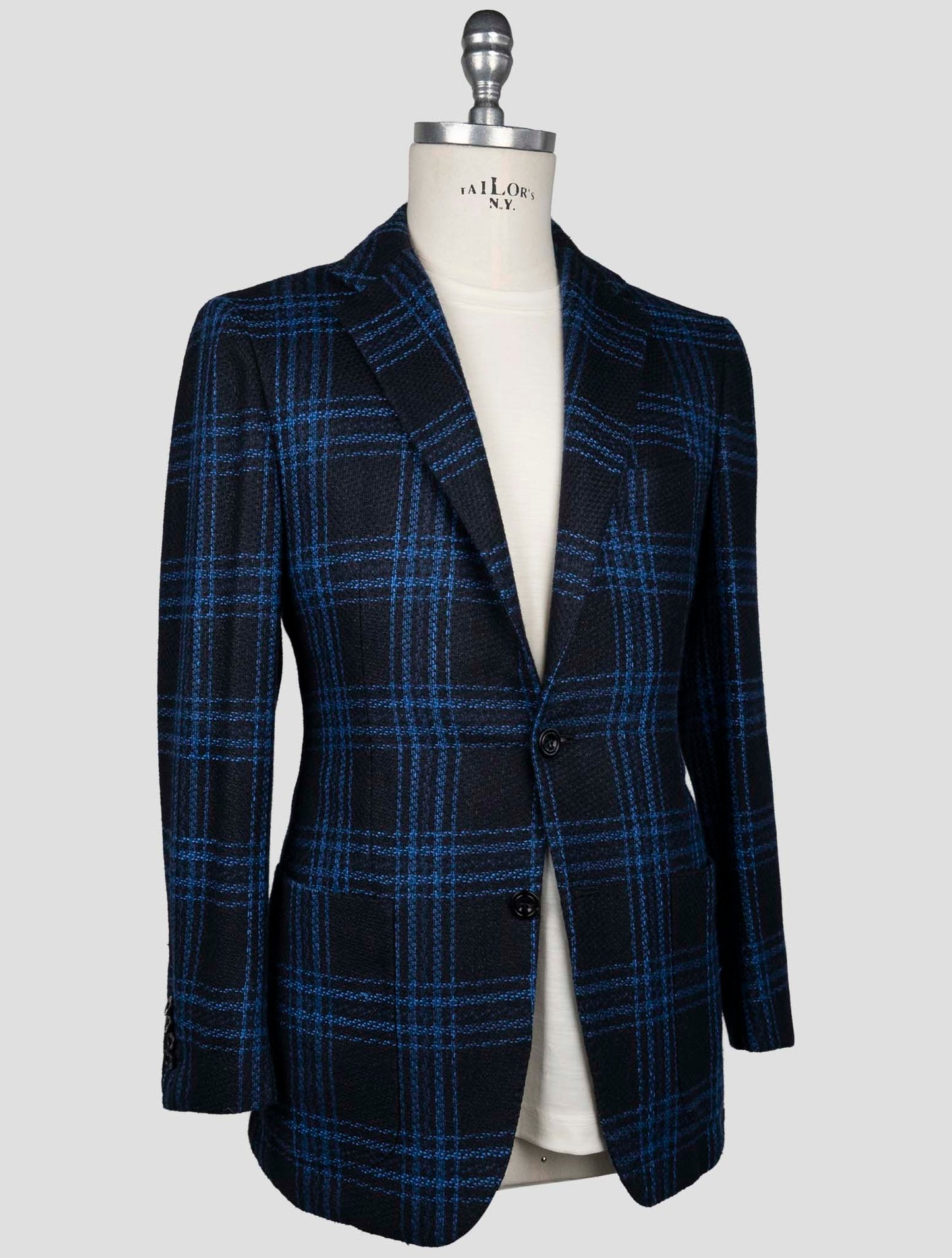 Kiton Blue Cashmere Silk Blazer