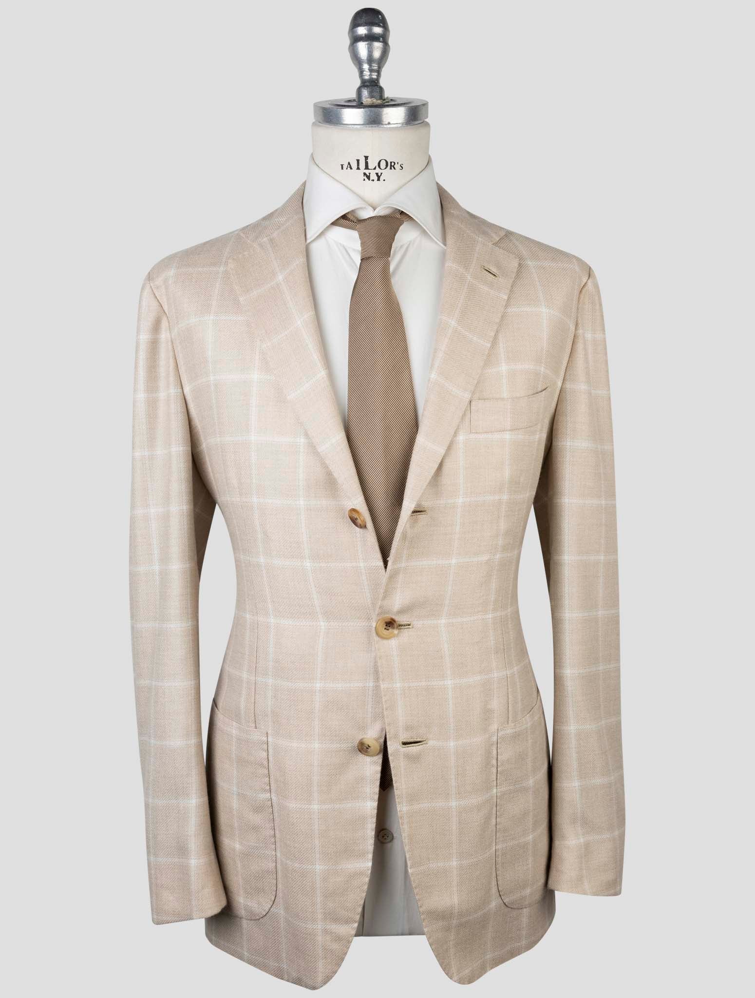 Kiton Beige Cashmere Silk Blazer