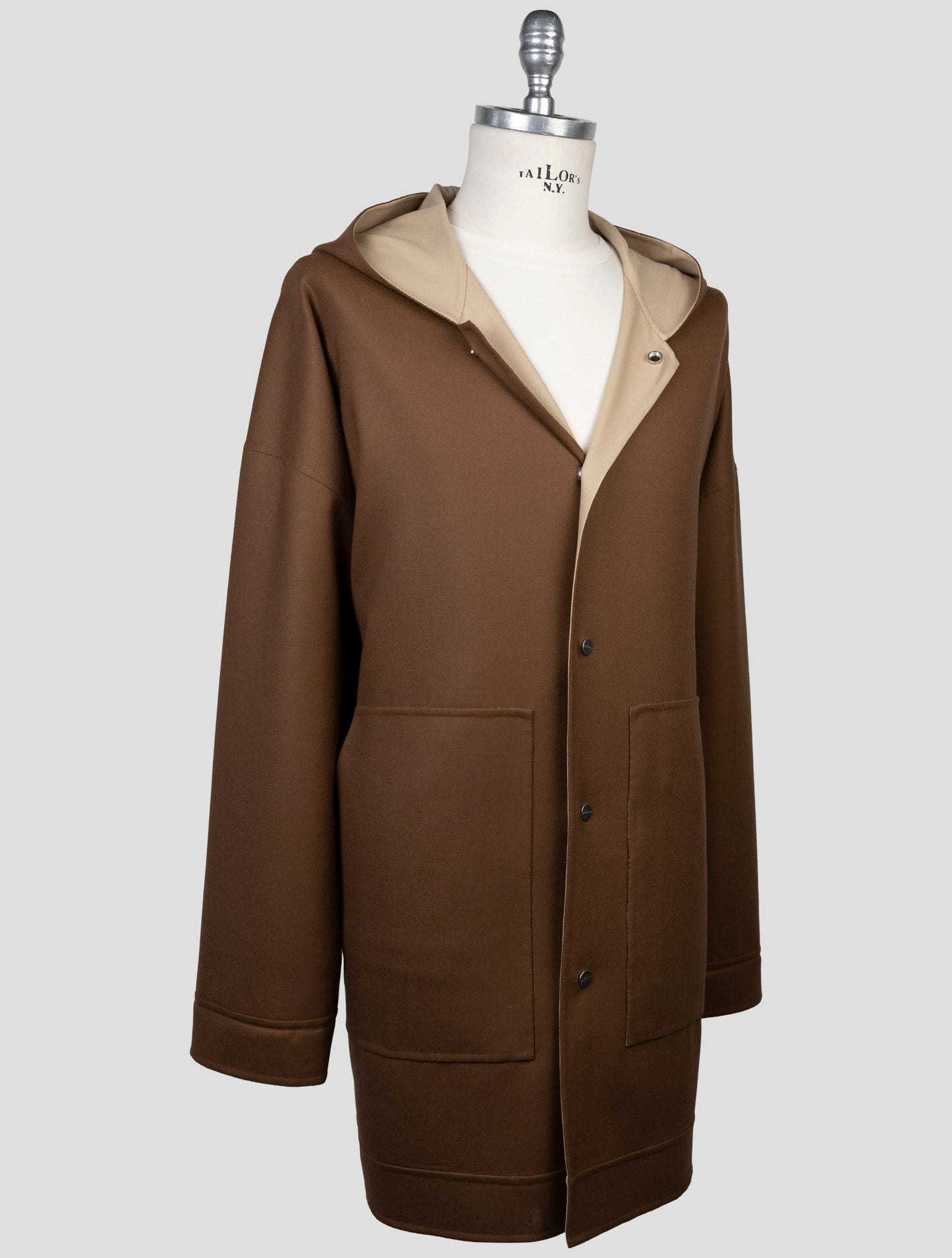 Kiton Brown Wool Ea Overcoat
