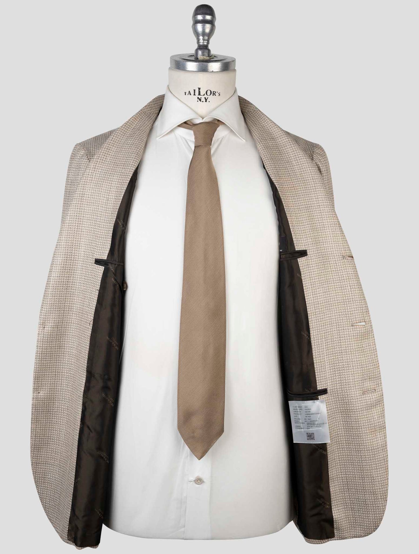Kiton Brown Cashmere Virgin Wool Silk Linen Blazer