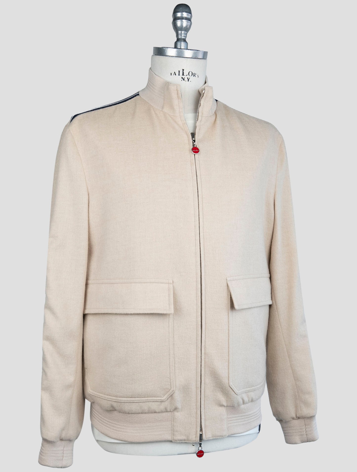 Kiton Beige Cashmere Pa Ea Coat