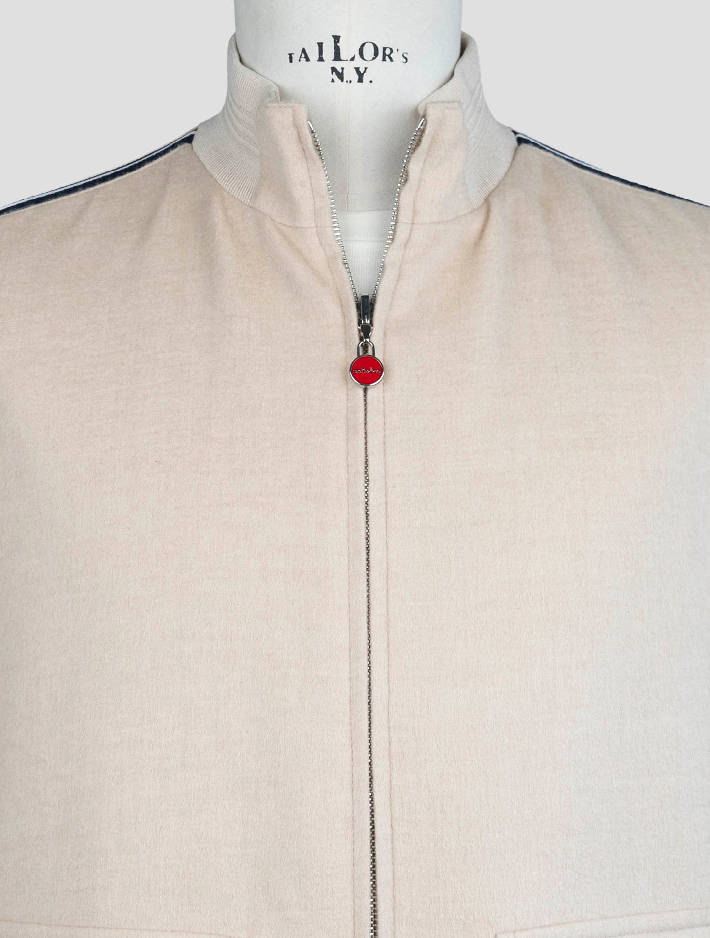 Kiton Beige Cashmere Pa Ea Coat