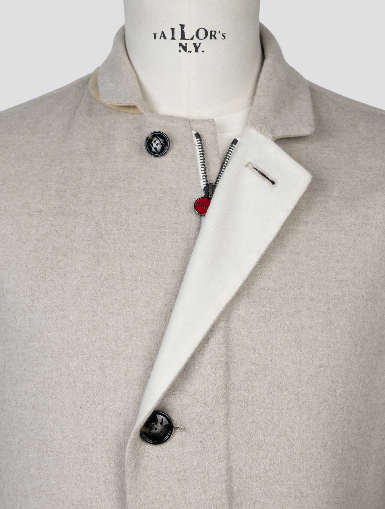 Kiton Beige Cashmere Silk Overcoat