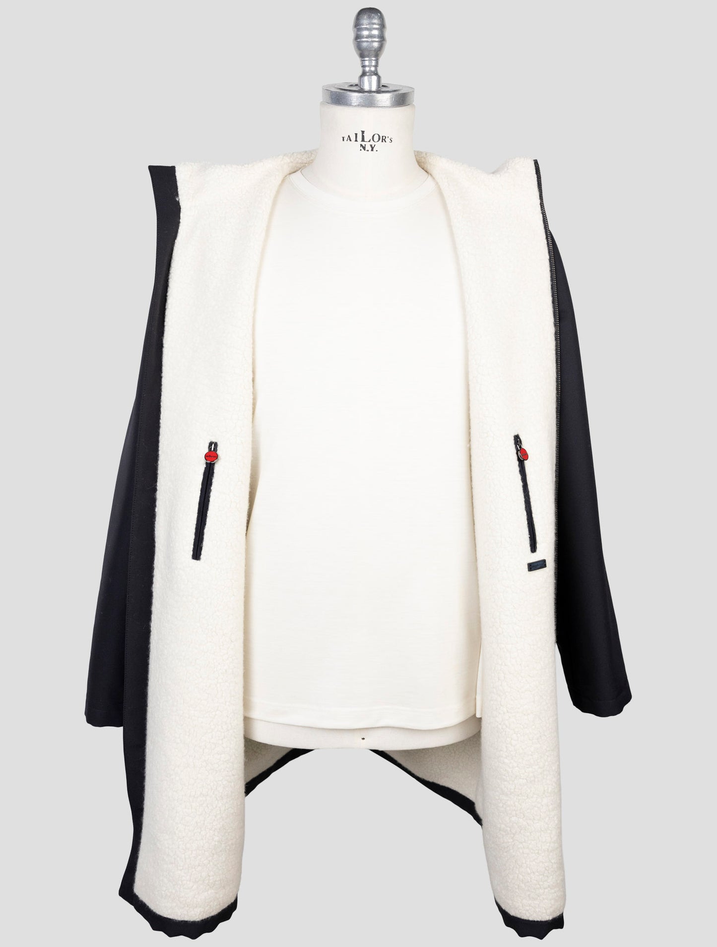 Kiton Blue Wool Pa Overcoat