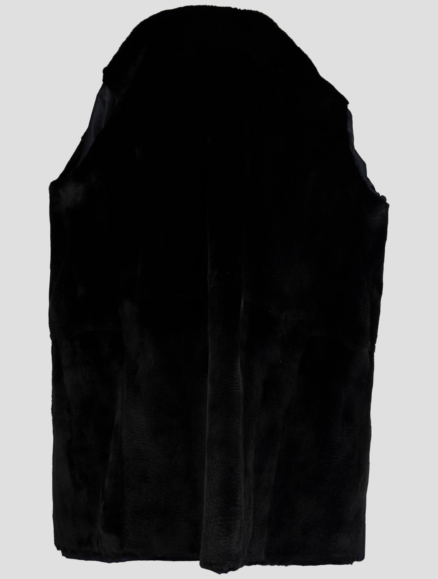 Kiton Blue Fleece Wool Pa Weasel Fur Overcoat