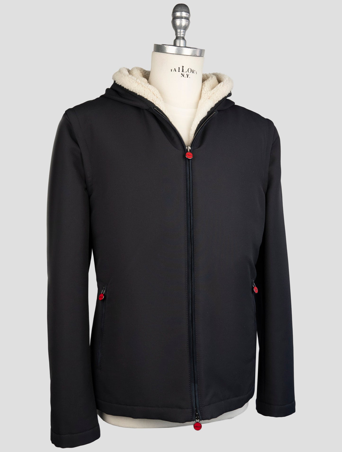 Kiton Blue Wool Pa Coat