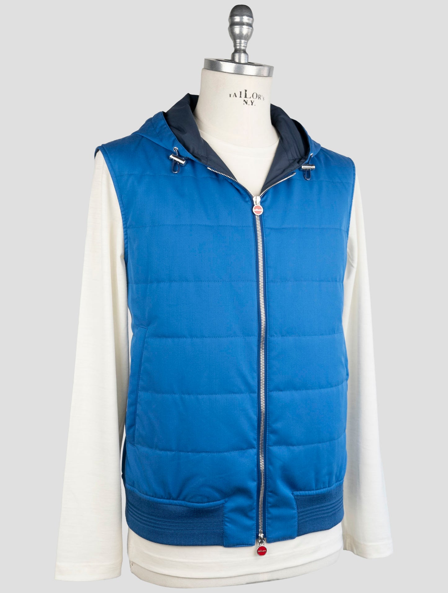 Kiton Blue Cotton Wool Gilet