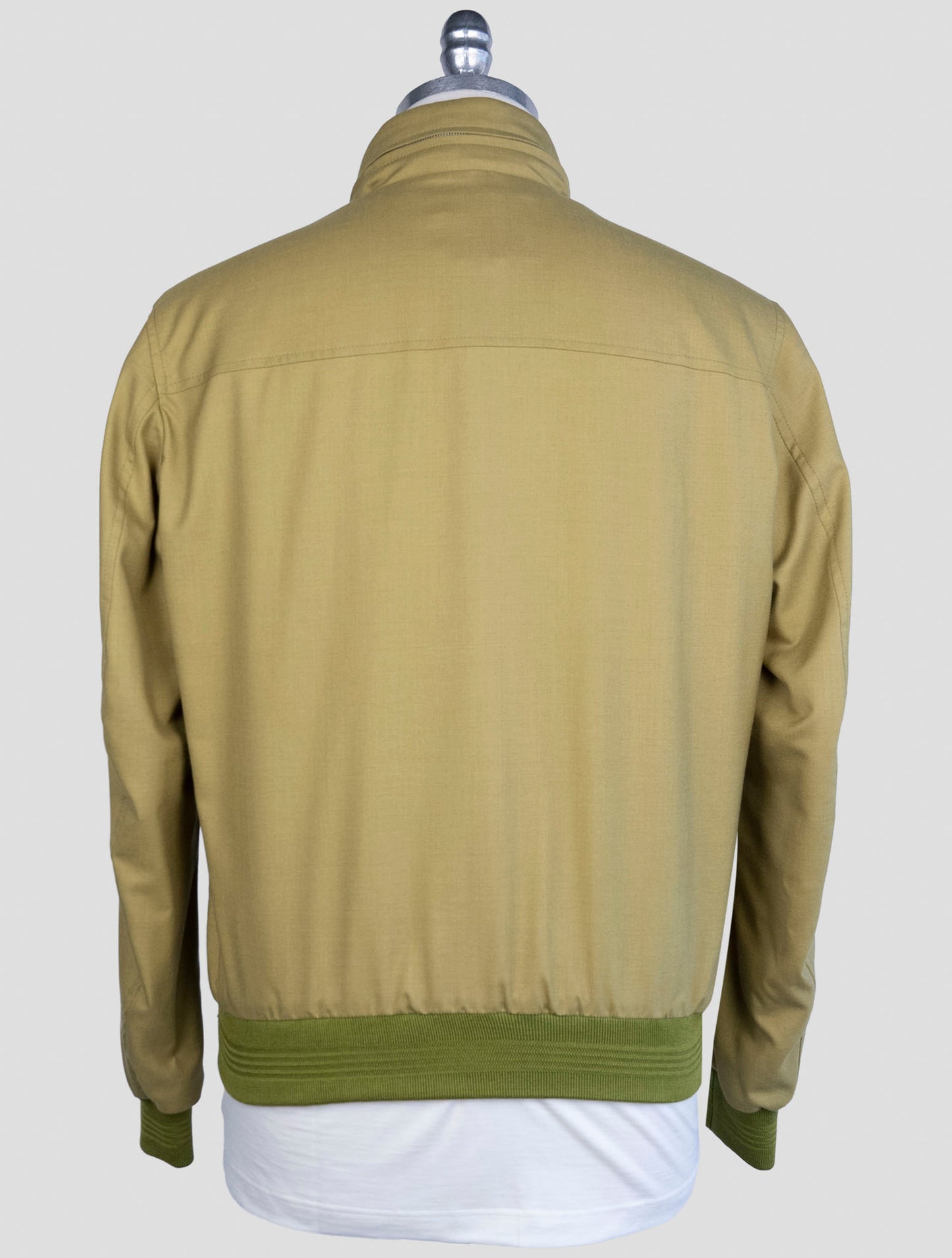 kiton Green Beige Cashmere Silk Pl Reverse Coat