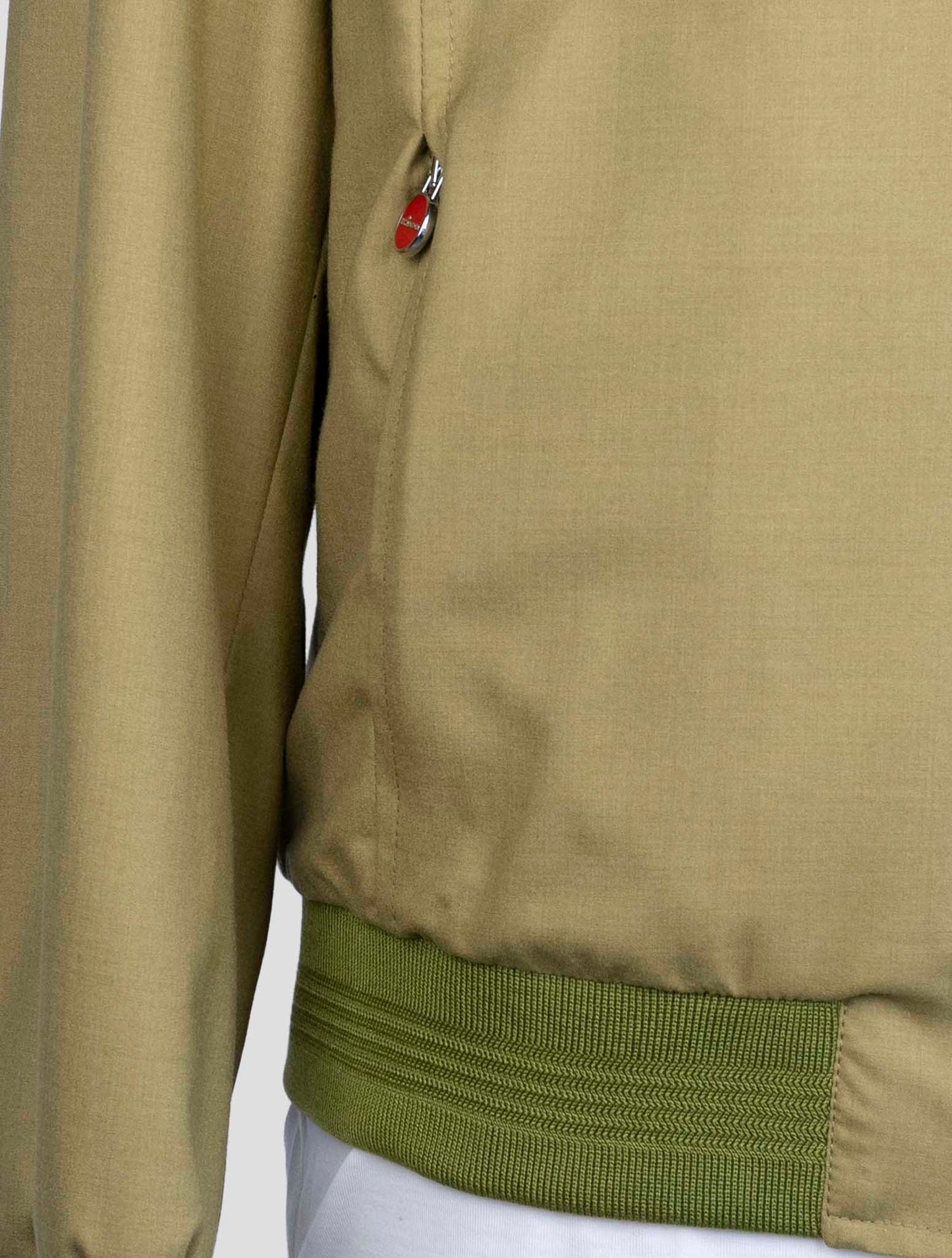 kiton Green Beige Cashmere Silk Pl Reverse Coat