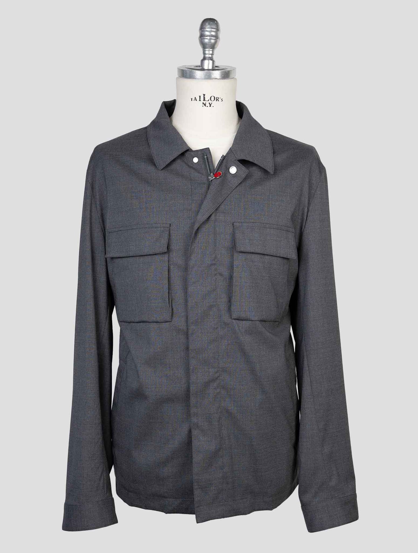 kiton Gray Virgin Wool Pa Ea Coat